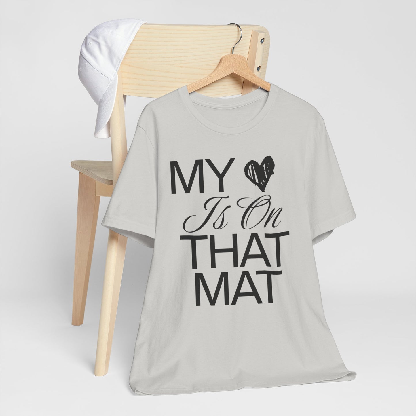 Cheer Mom Tee - My Heart Is On That Mat Cheerleading Mama T-Shirt