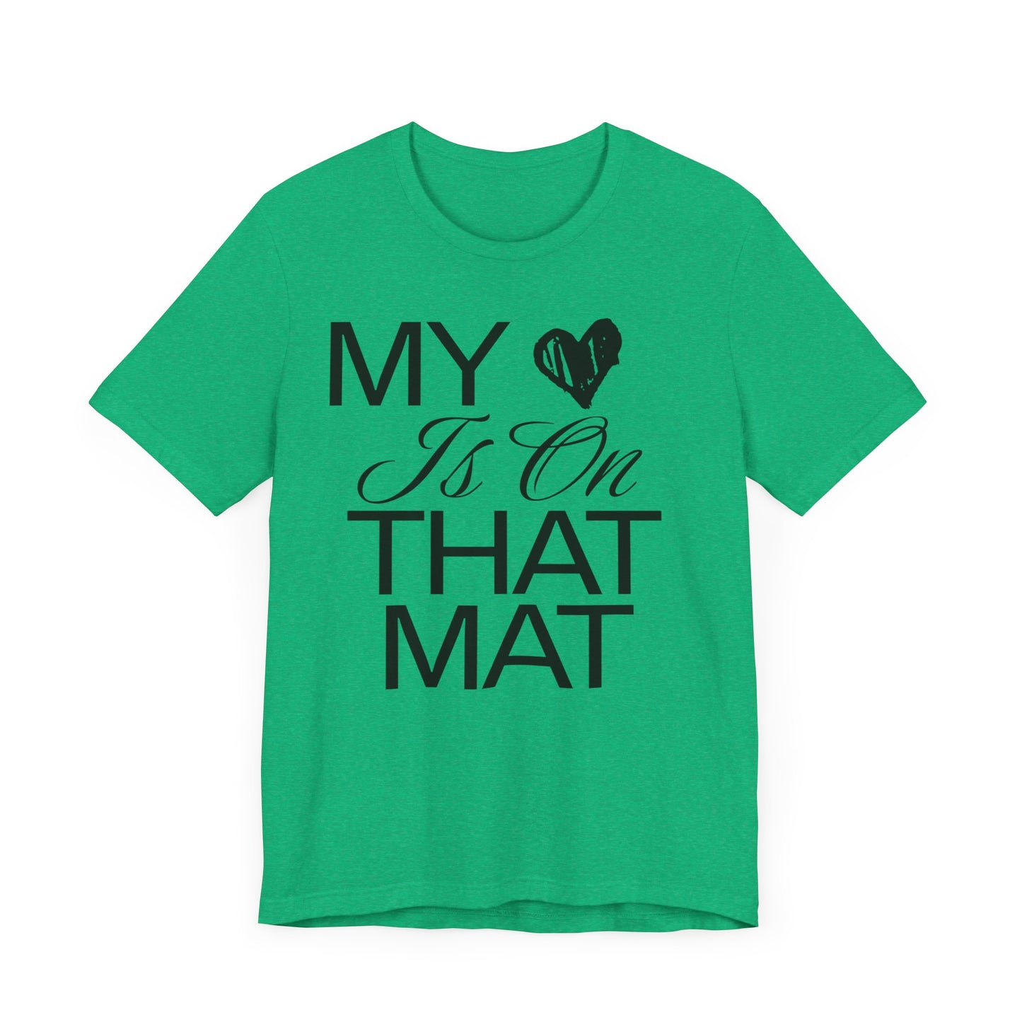 Cheer Mom Tee - My Heart Is On That Mat Cheerleading Mama T-Shirt