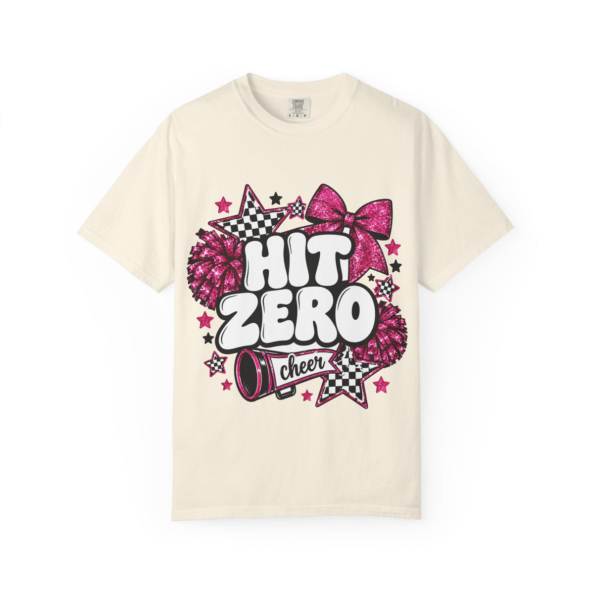 Hit Zero Glitter Cheer Tee | Comfort Colors