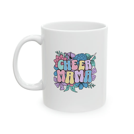 Groovy Cheer Mom Floral Mug