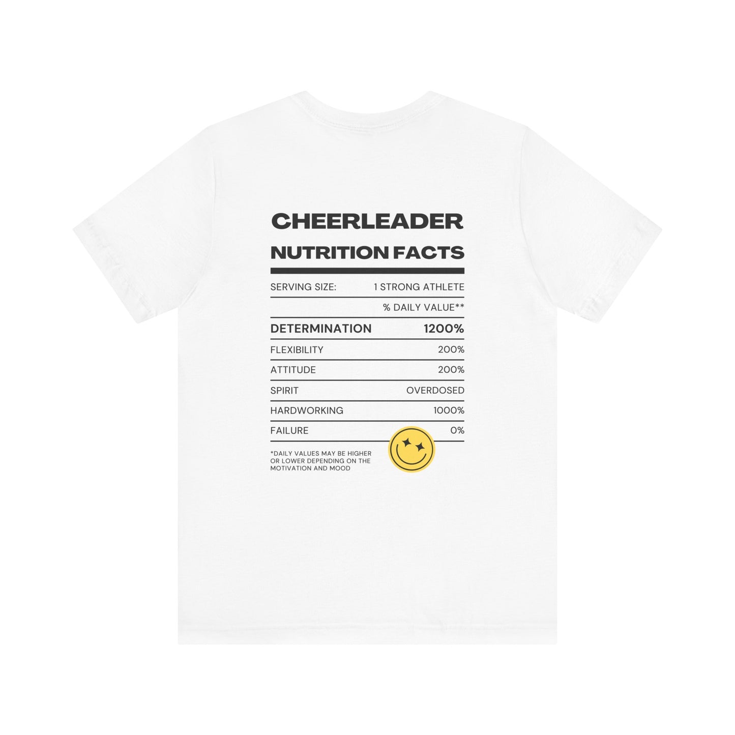 Cheer Tee - Cheerleading Nutrition Facts – Club Zero Training