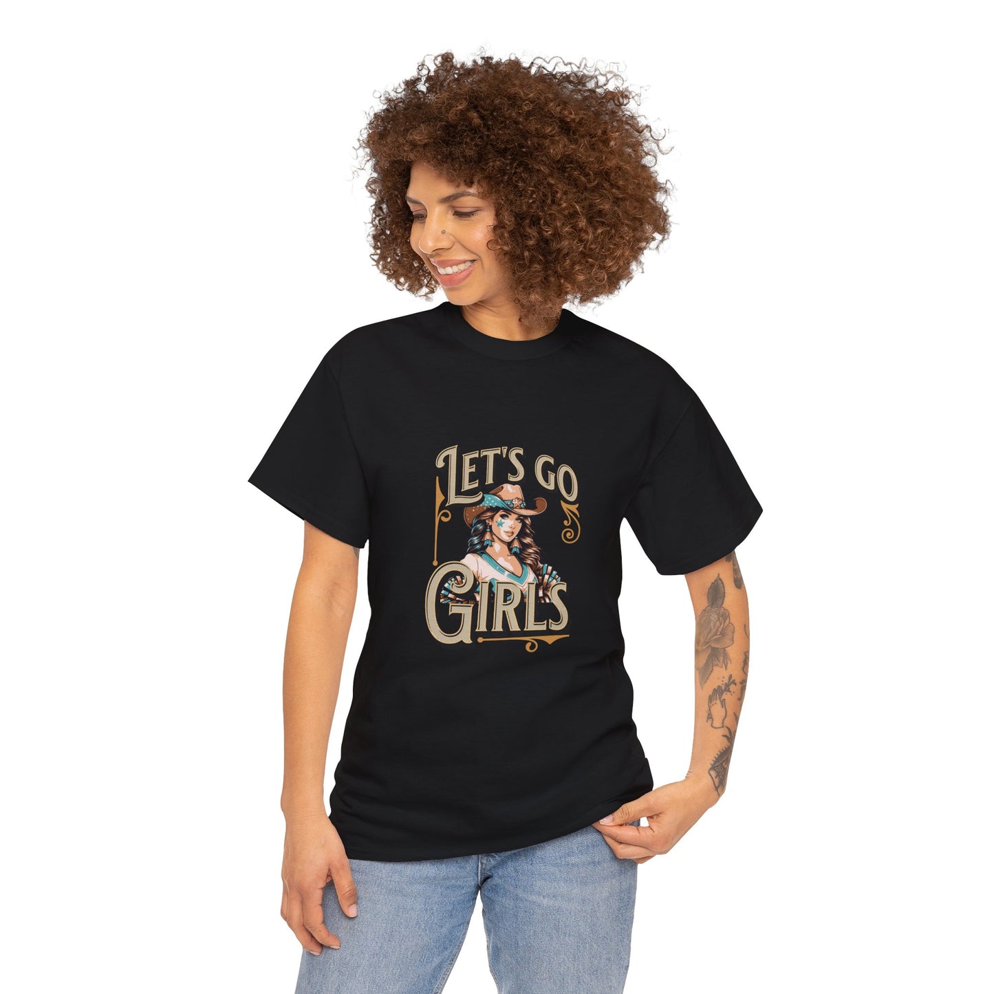 Lets Go Cheer Girls Women's Cheer Tee