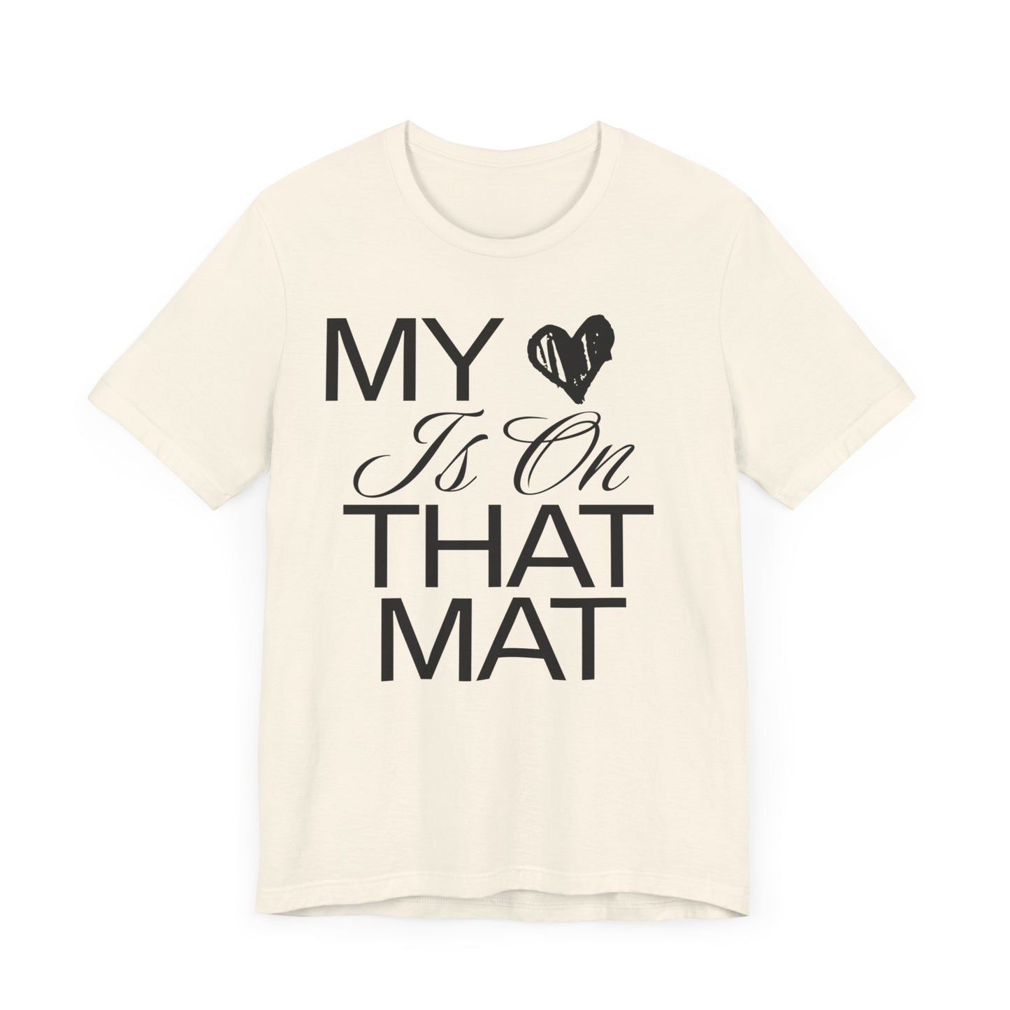 Cheer Mom Tee - My Heart Is On That Mat Cheerleading Mama T-Shirt