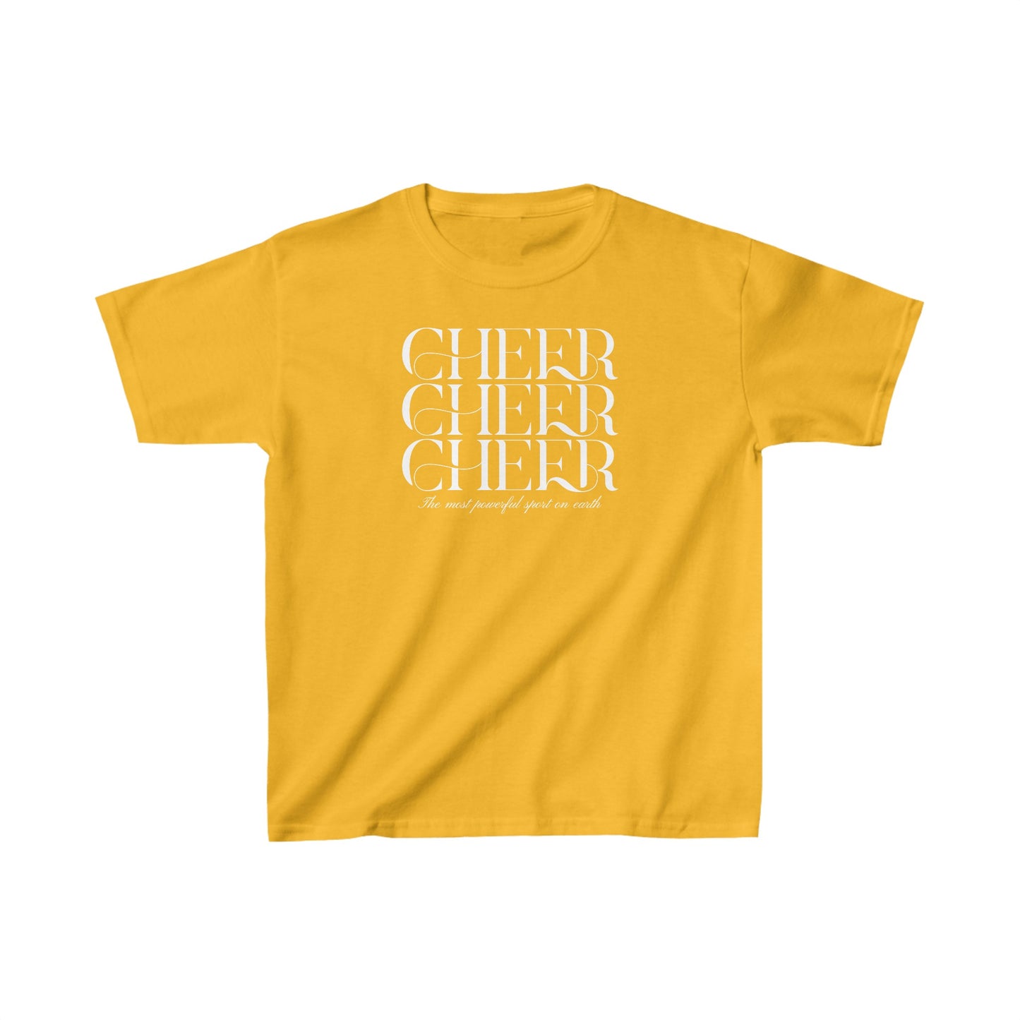 Youth Cheer Tee - The Most Powerful Sport On Earth Kids Cheerleading T-Shirt