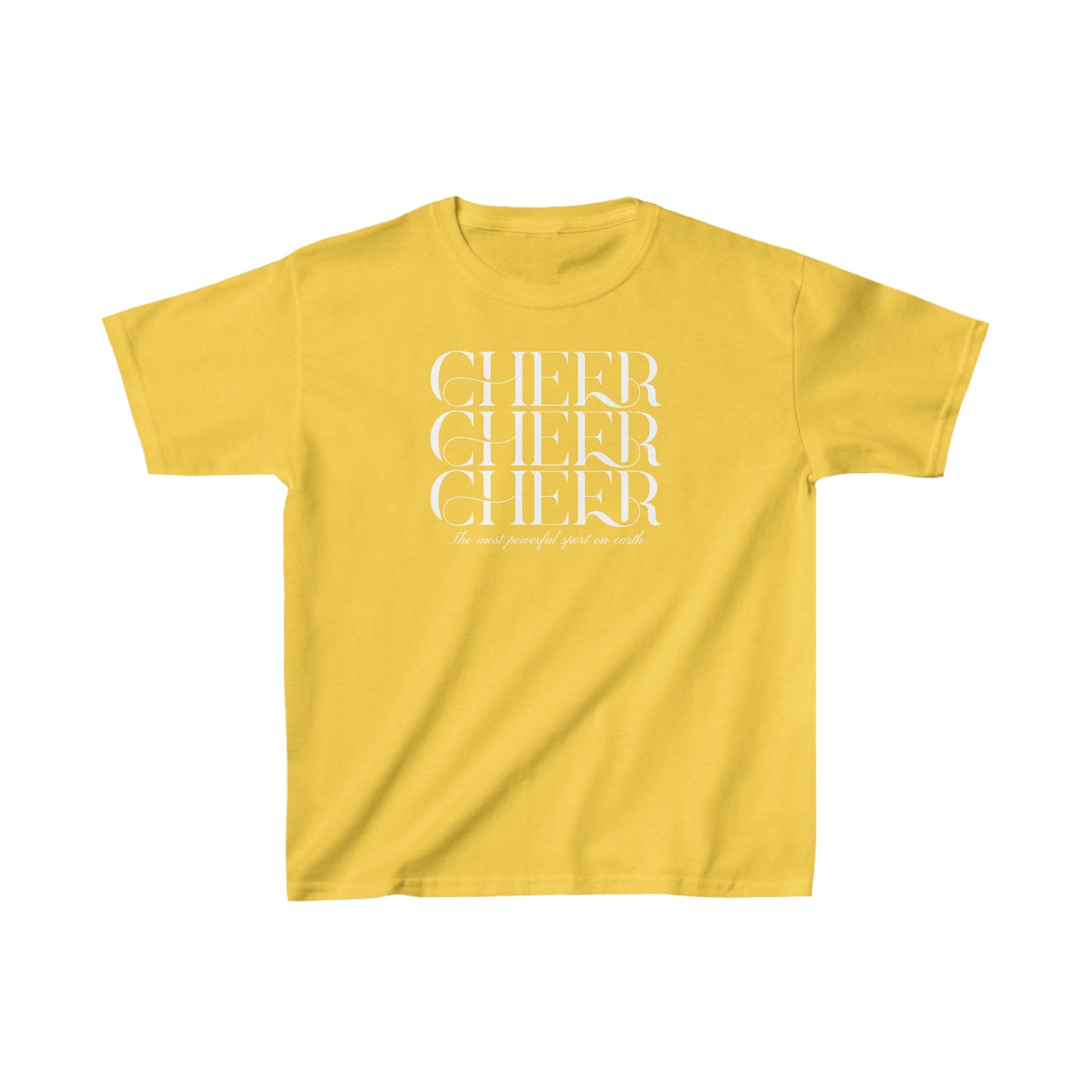 Youth Cheer Tee - The Most Powerful Sport On Earth Kids Cheerleading T-Shirt