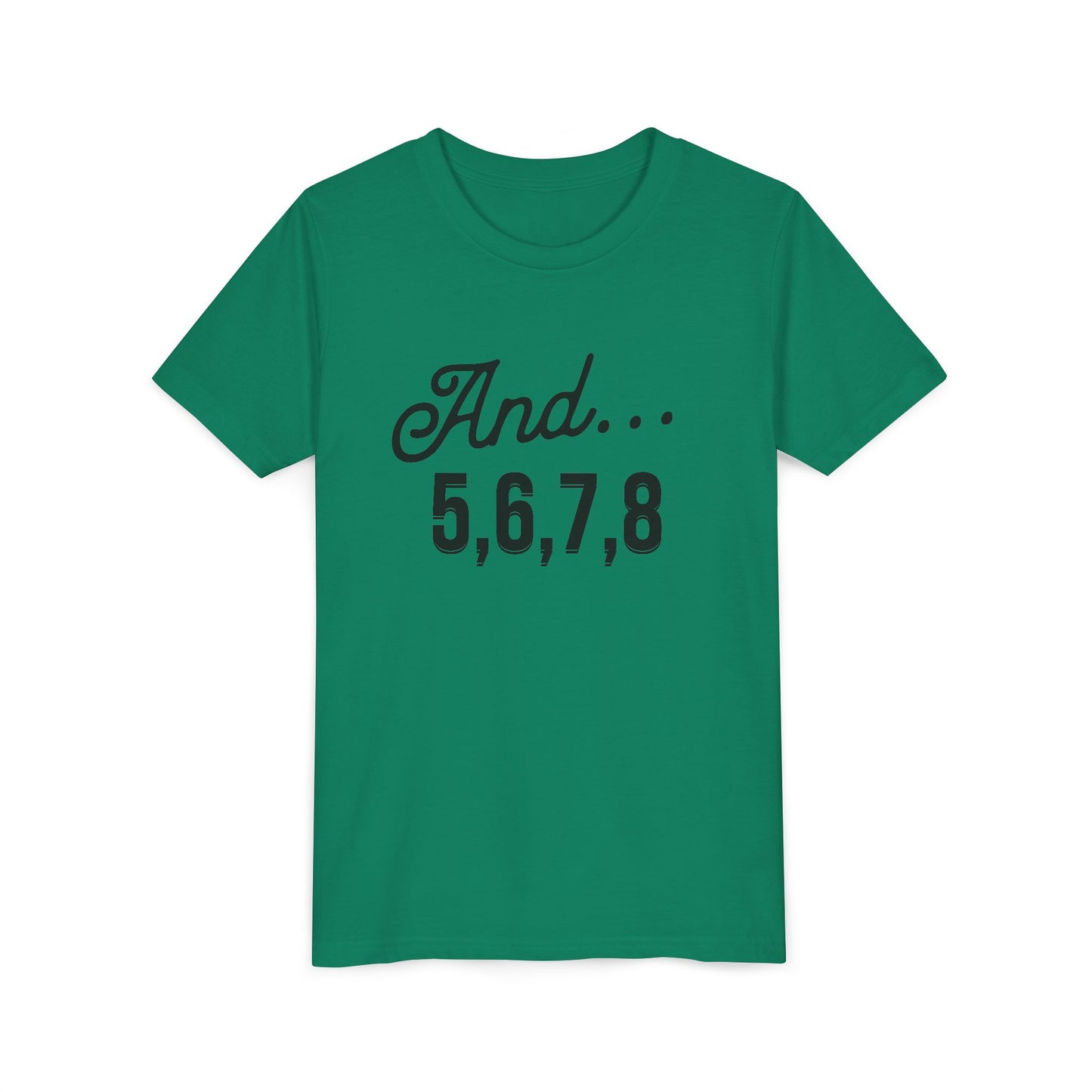 And 5,6,7,8 Youth Cheerleading T-Shirt | Kids Cheer Gift | Girls Cheerleading Tee