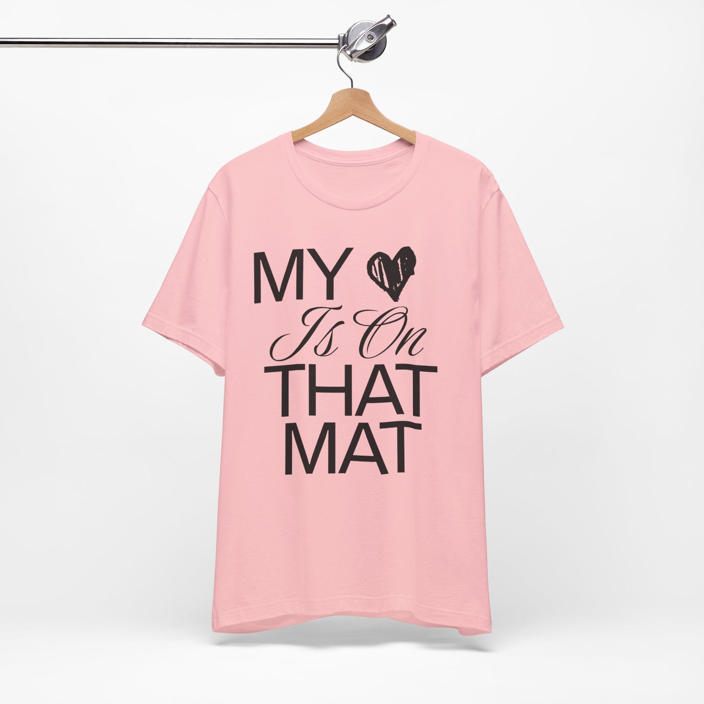 Cheer Mom Tee - My Heart Is On That Mat Cheerleading Mama T-Shirt