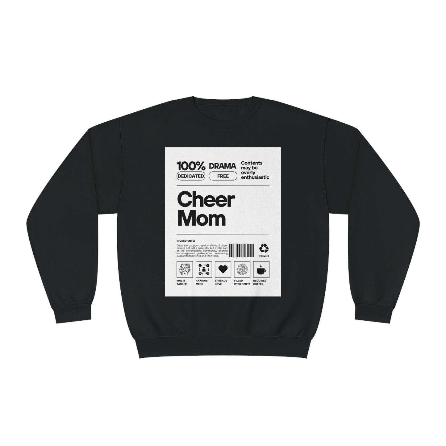 Cheer Mom Sweatshirt - Cheer Mom Label Women's Crewneck