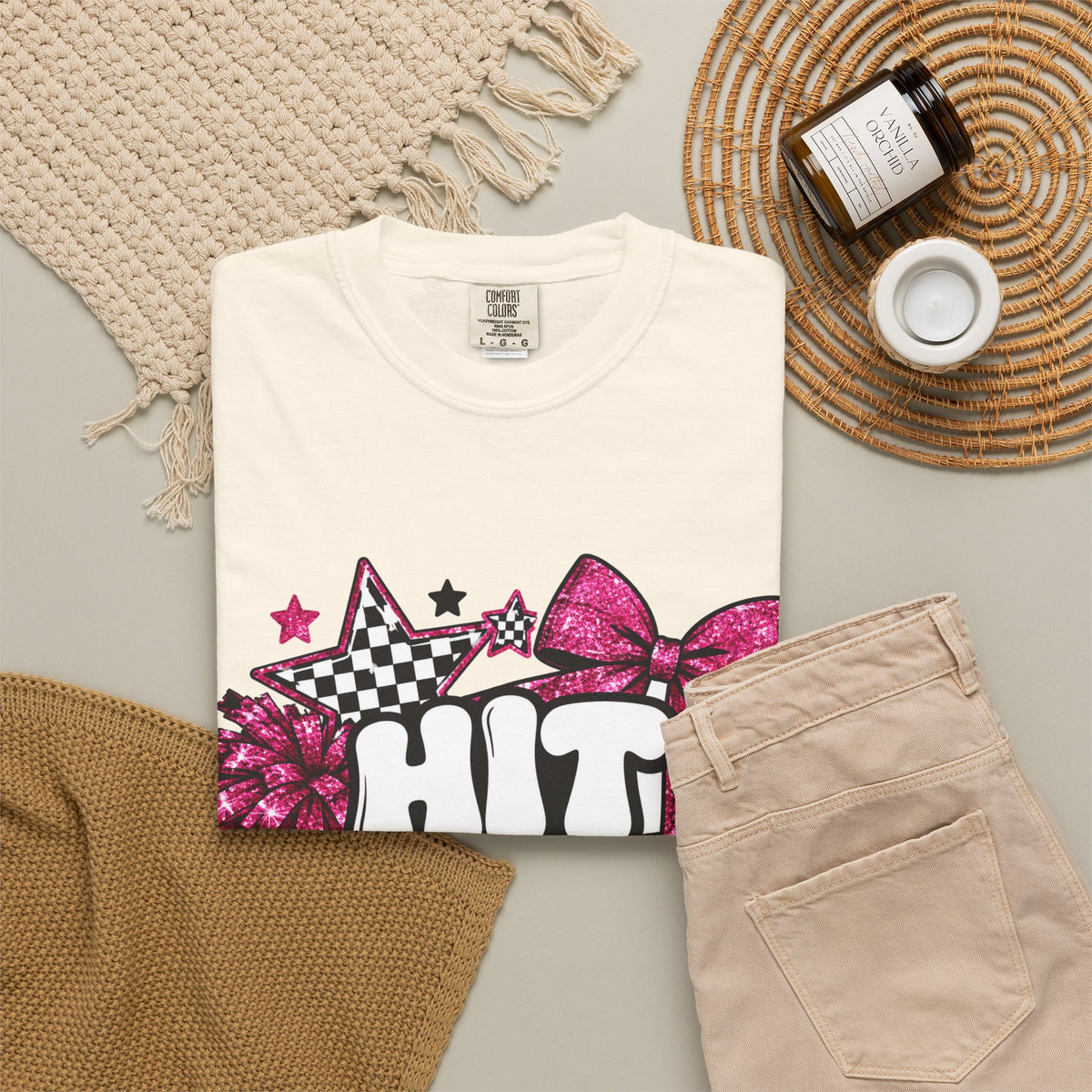 Hit Zero Glitter Cheer Tee | Comfort Colors