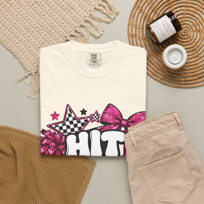 Hit Zero Glitter Cheer Tee | Comfort Colors