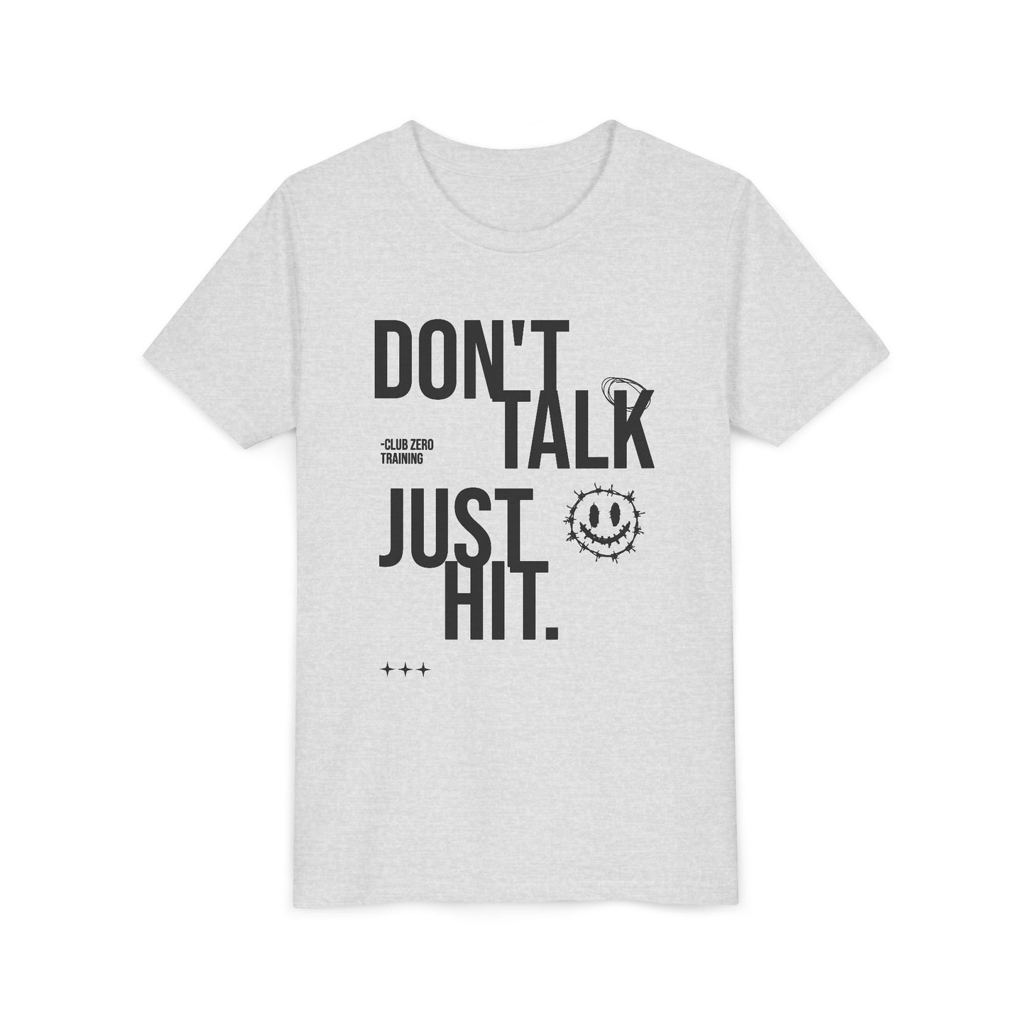 Don't Talk Just Hit Youth Cheerleading T-Shirt | Kids Cheer Gift | Girls Cheer Tee