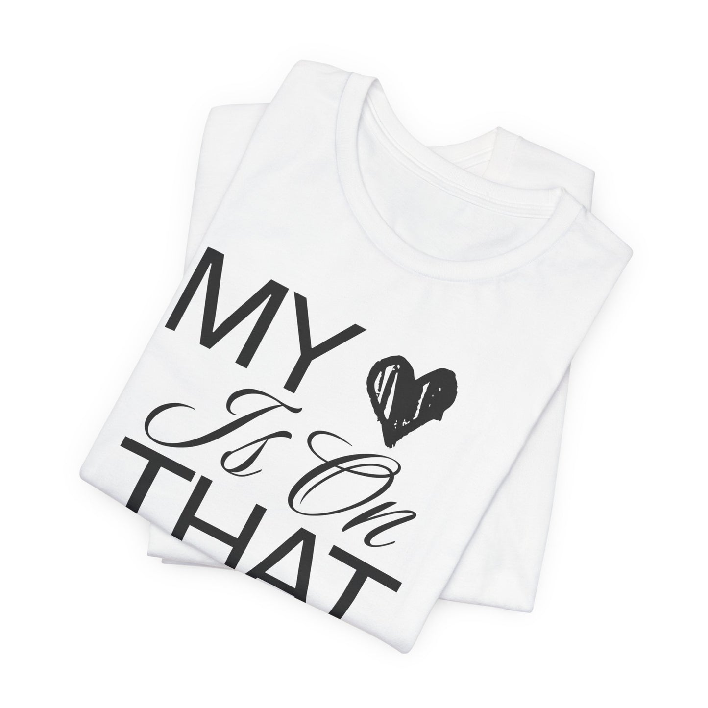 My Heart Is On The Mat T-Shirt | Cheer Mom Gift | Cheerleading Mom Tee