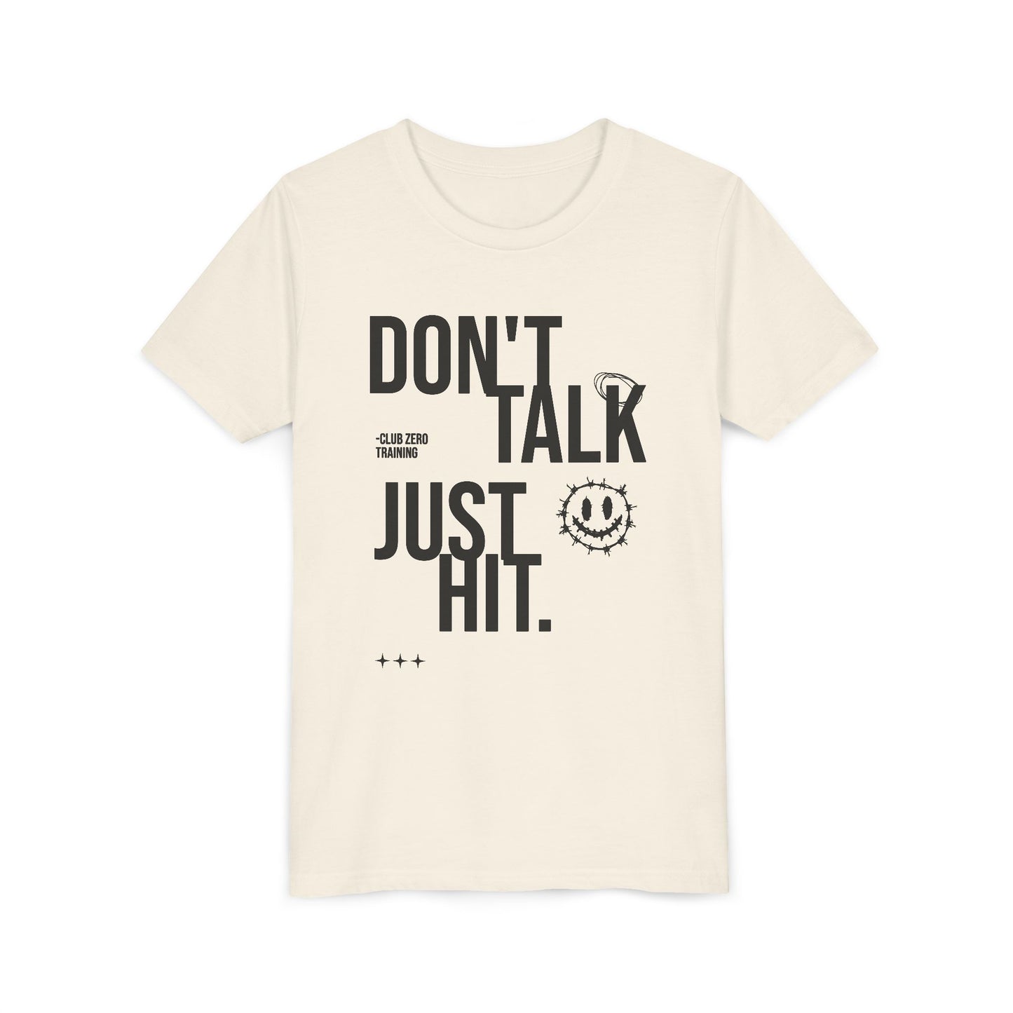 Don't Talk Just Hit Youth Cheerleading T-Shirt | Kids Cheer Gift | Girls Cheer Tee