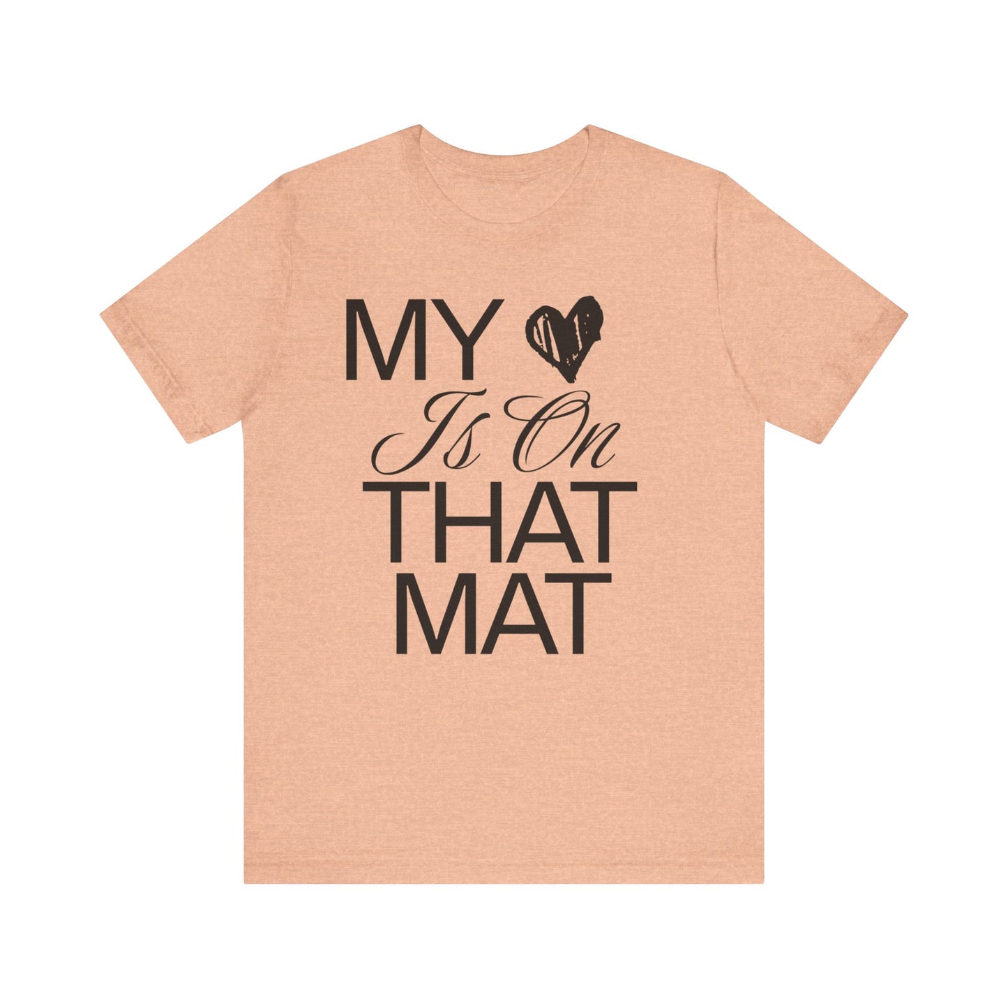 Cheer Mom Tee - My Heart Is On That Mat Cheerleading Mama T-Shirt