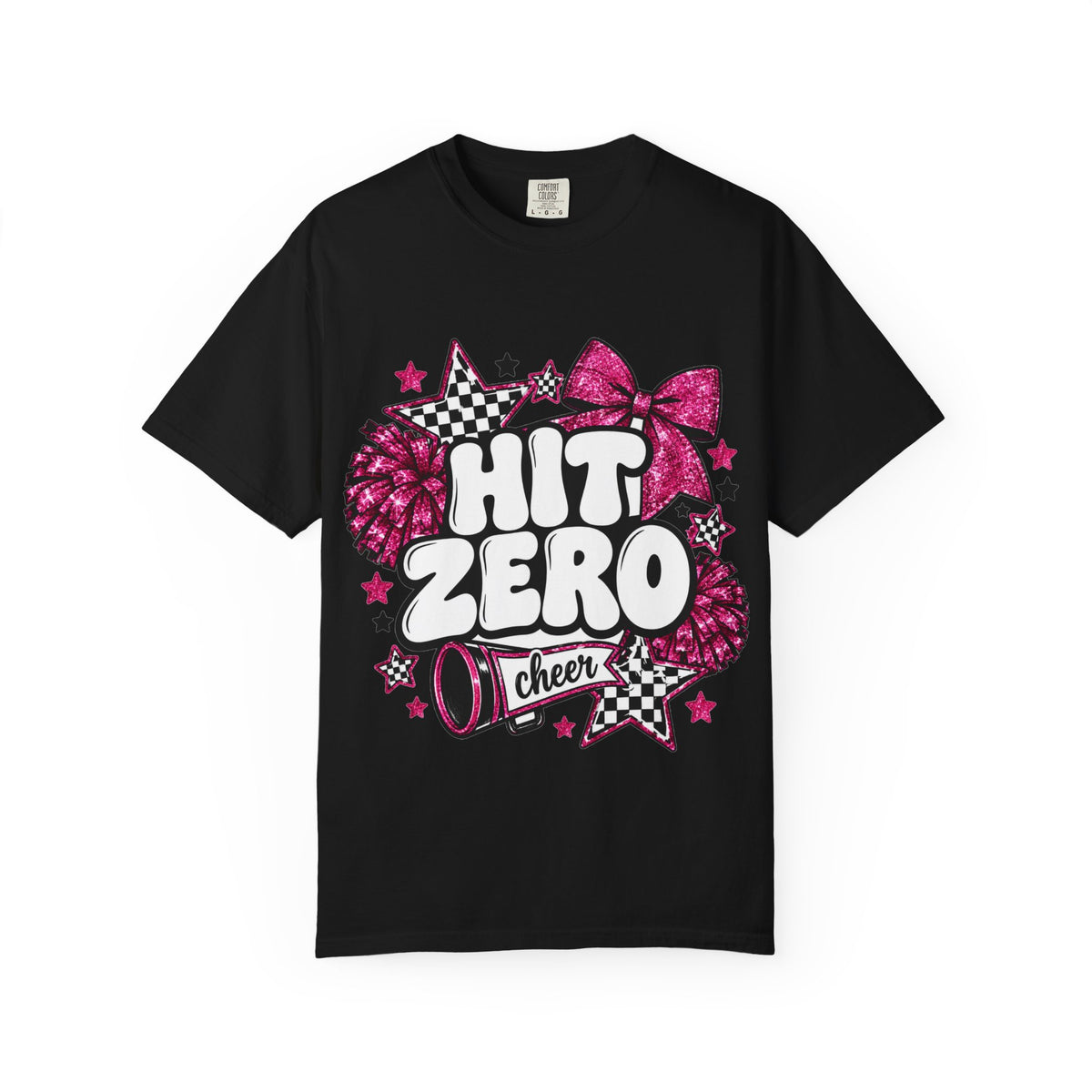 Hit Zero Glitter Cheer Tee | Comfort Colors