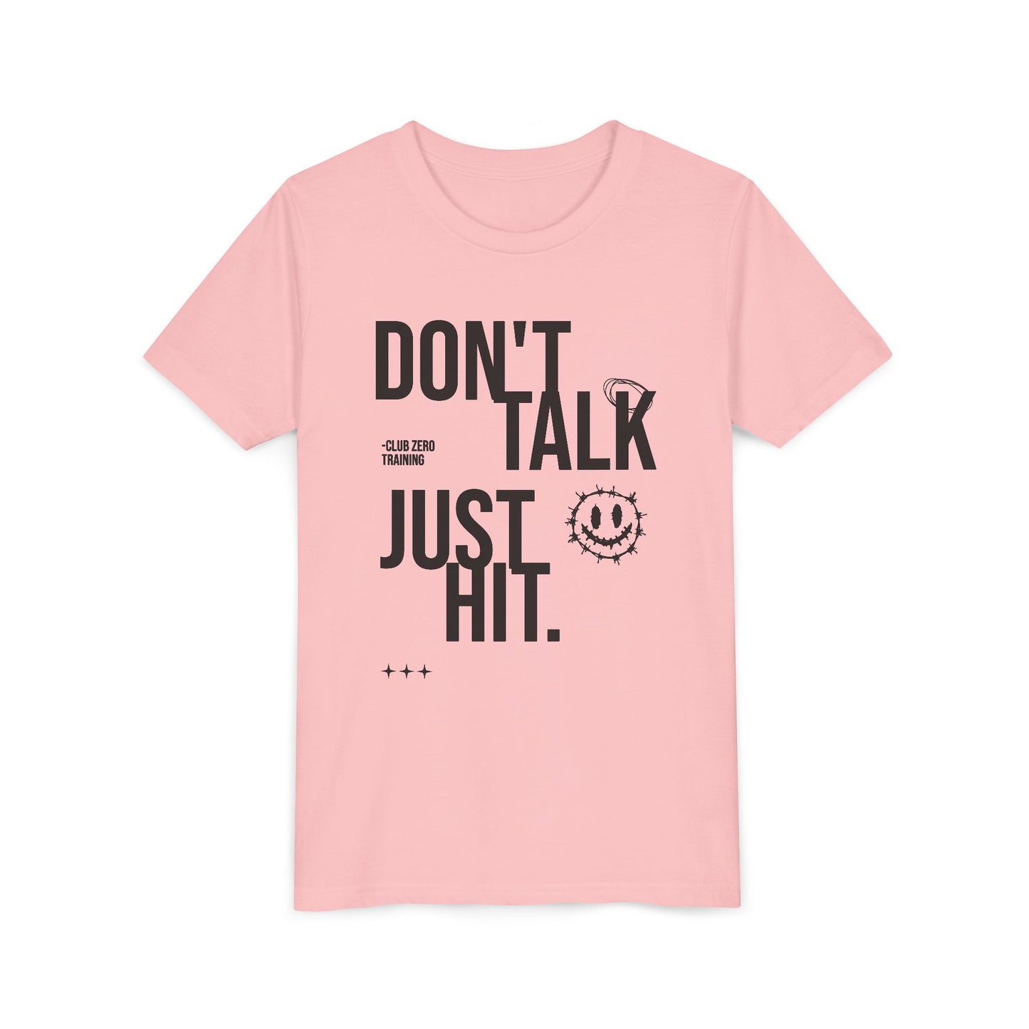 Don't Talk Just Hit Youth Cheerleading T-Shirt | Kids Cheer Gift | Girls Cheer Tee