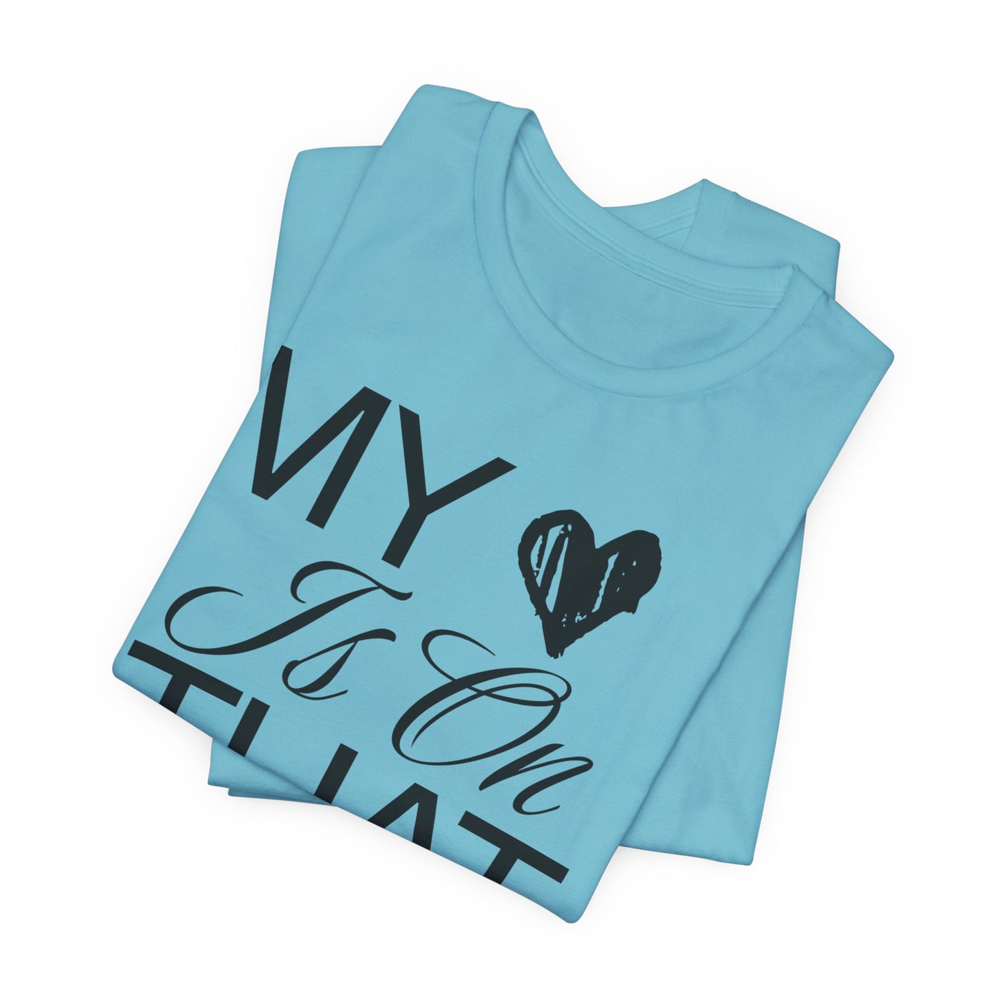 Cheer Mom Tee - My Heart Is On That Mat Cheerleading Mama T-Shirt