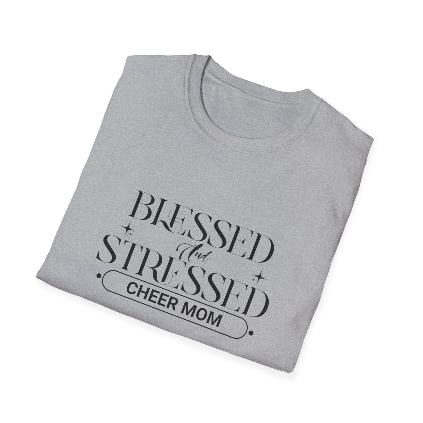 Stressed and Blessed Cheer Mom Tee