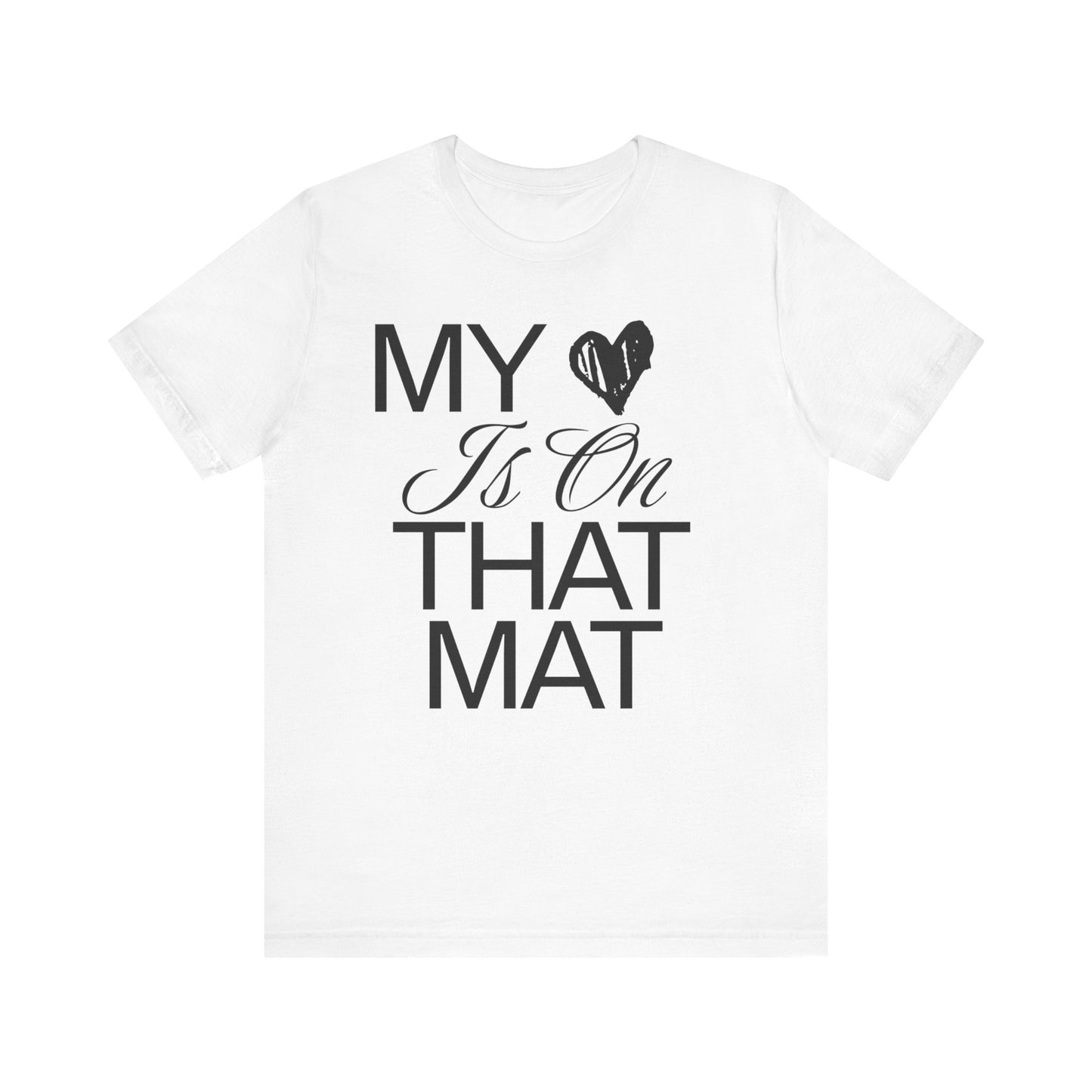 Cheer Mom Tee - My Heart Is On That Mat Cheerleading Mama T-Shirt