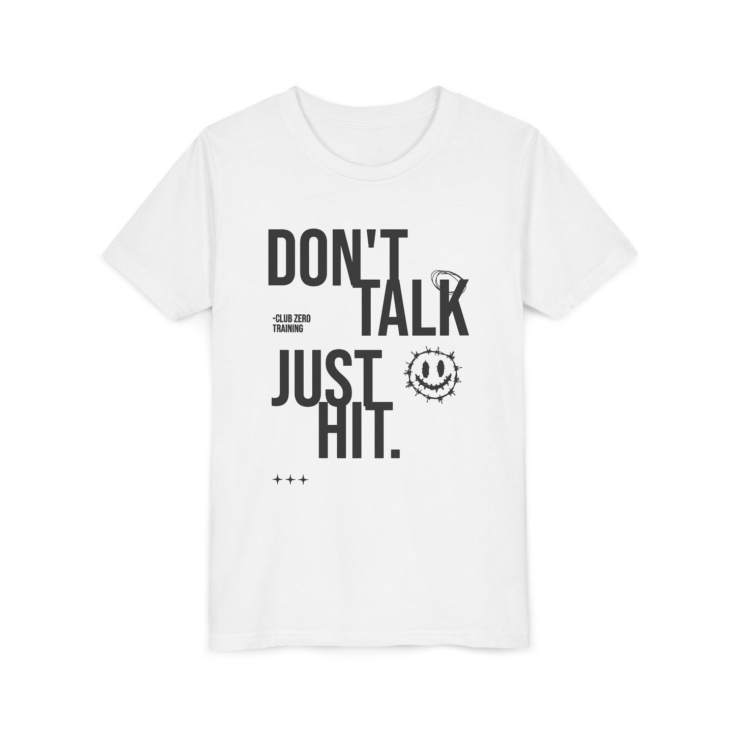 Don't Talk Just Hit Youth Cheerleading T-Shirt | Kids Cheer Gift | Girls Cheer Tee