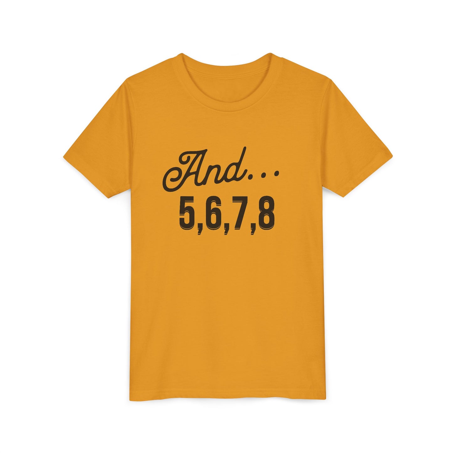 And 5,6,7,8 Youth Cheerleading T-Shirt | Kids Cheer Gift | Girls Cheerleading Tee
