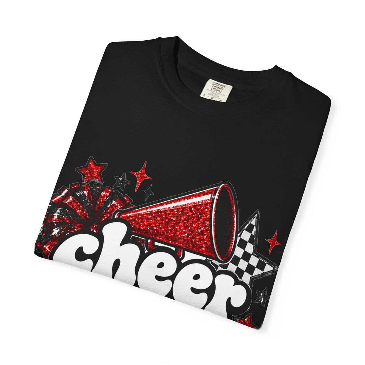 Cheer Dad Glitter Tee | Comfort Colors