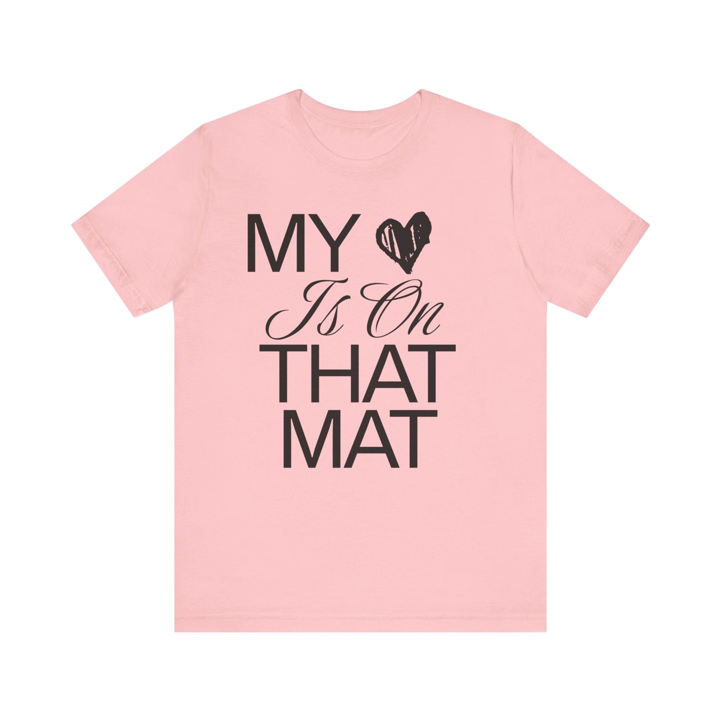 Cheer Mom Tee - My Heart Is On That Mat Cheerleading Mama T-Shirt