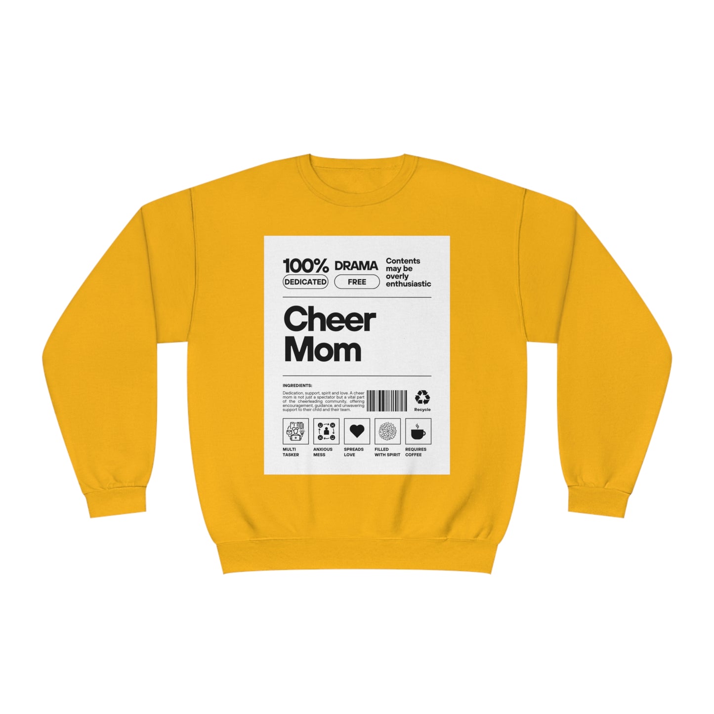 Cheer Mom Sweatshirt - Cheer Mom Label Women's Crewneck