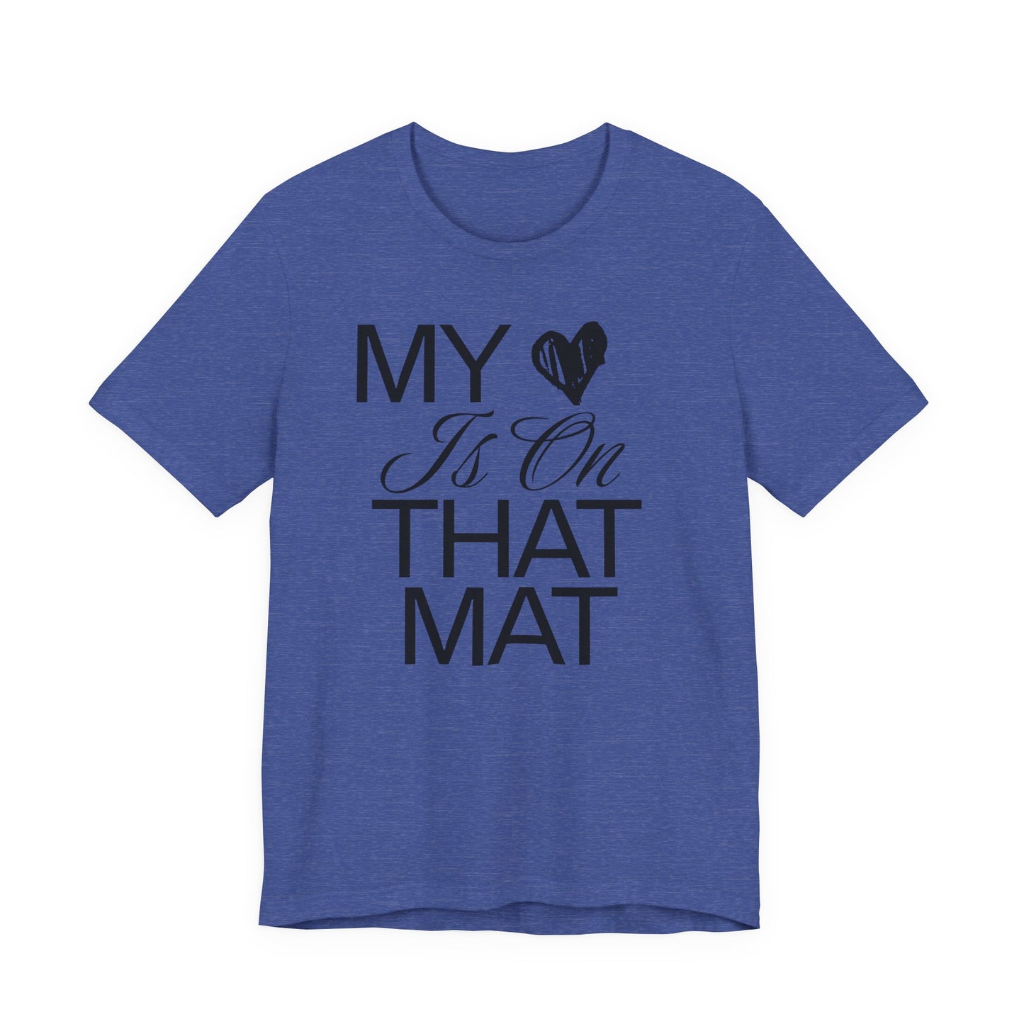 My Heart Is On The Mat T-Shirt | Cheer Mom Gift | Cheerleading Mom Tee