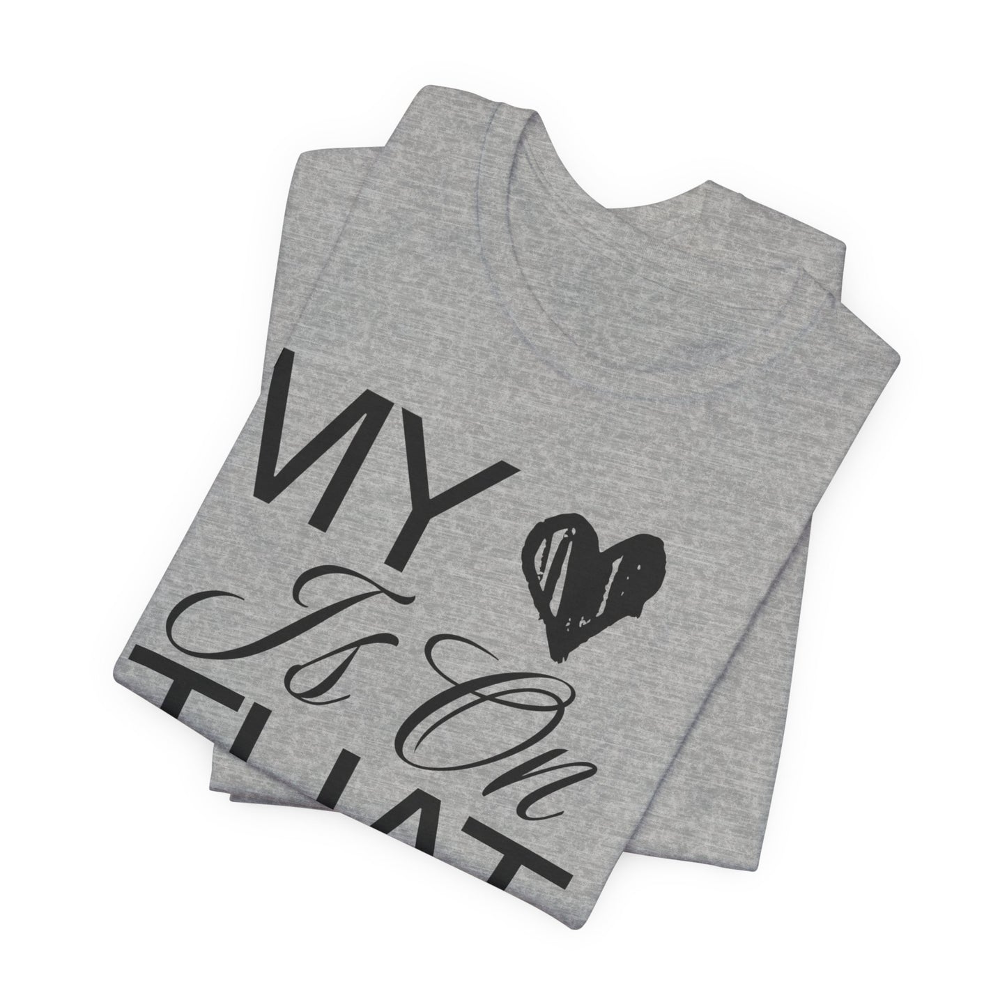 Cheer Mom Tee - My Heart Is On That Mat Cheerleading Mama T-Shirt