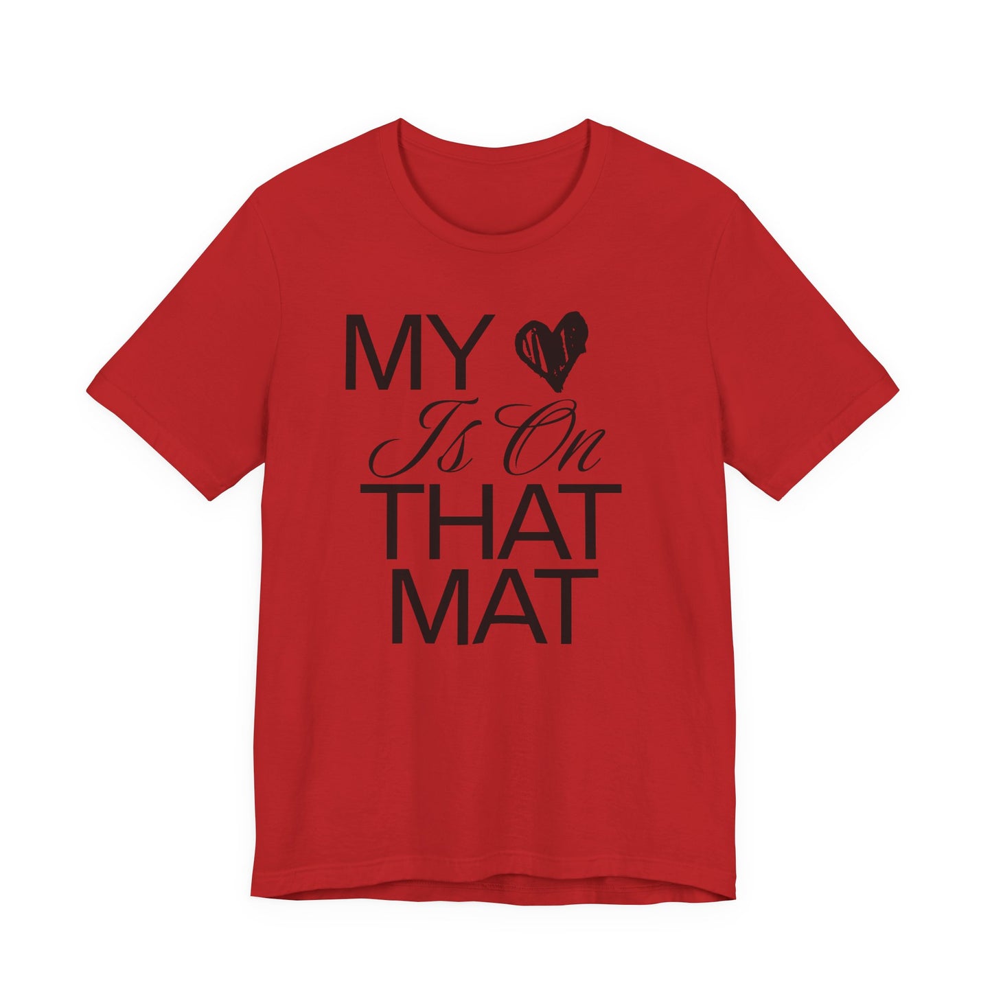 My Heart Is On The Mat T-Shirt | Cheer Mom Gift | Cheerleading Mom Tee