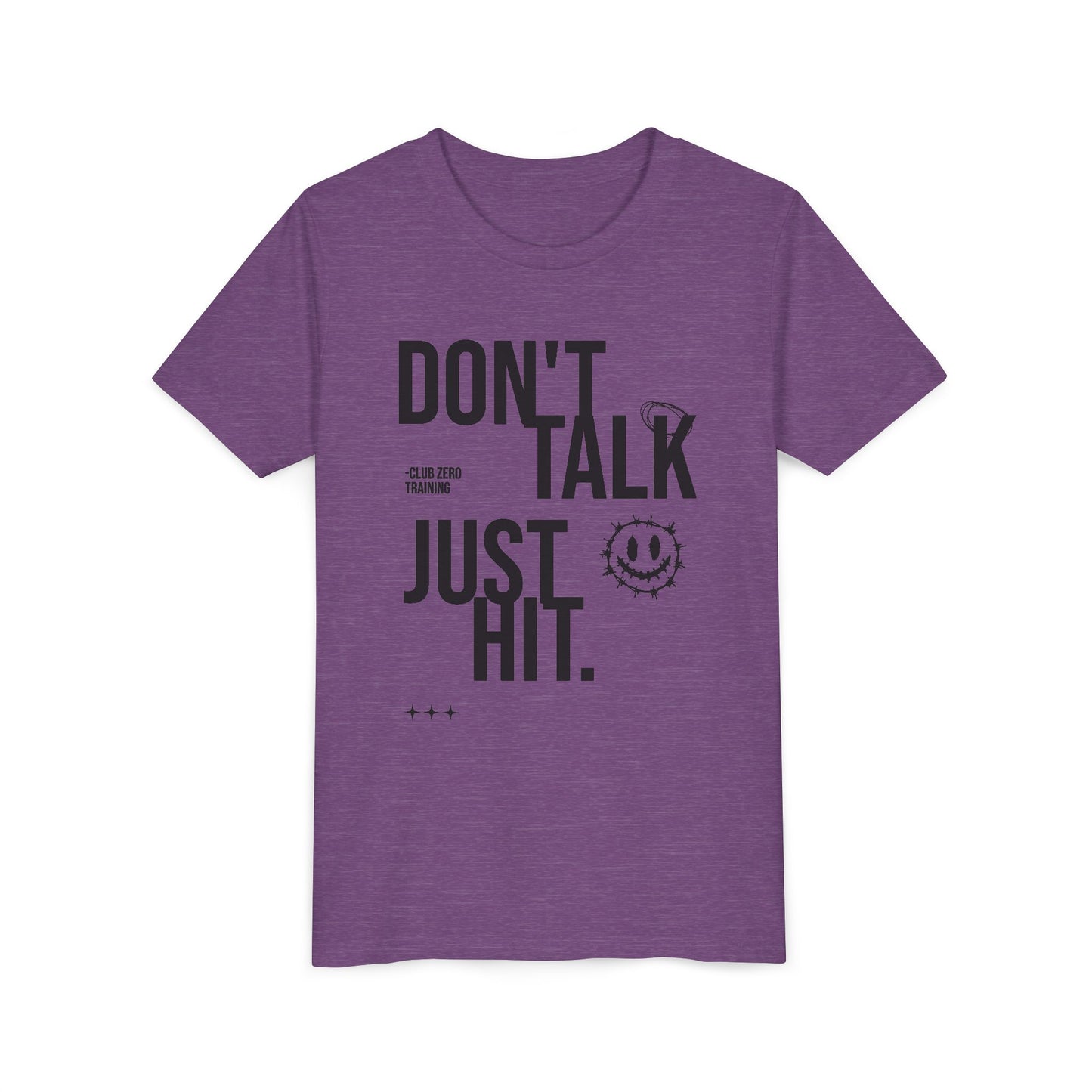 Don't Talk Just Hit Youth Cheerleading T-Shirt | Kids Cheer Gift | Girls Cheer Tee