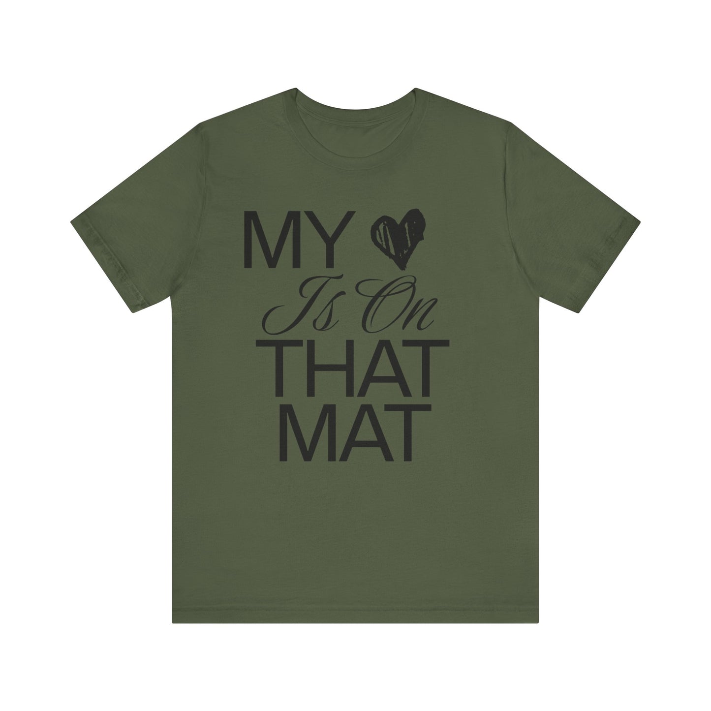 Cheer Mom Tee - My Heart Is On That Mat Cheerleading Mama T-Shirt