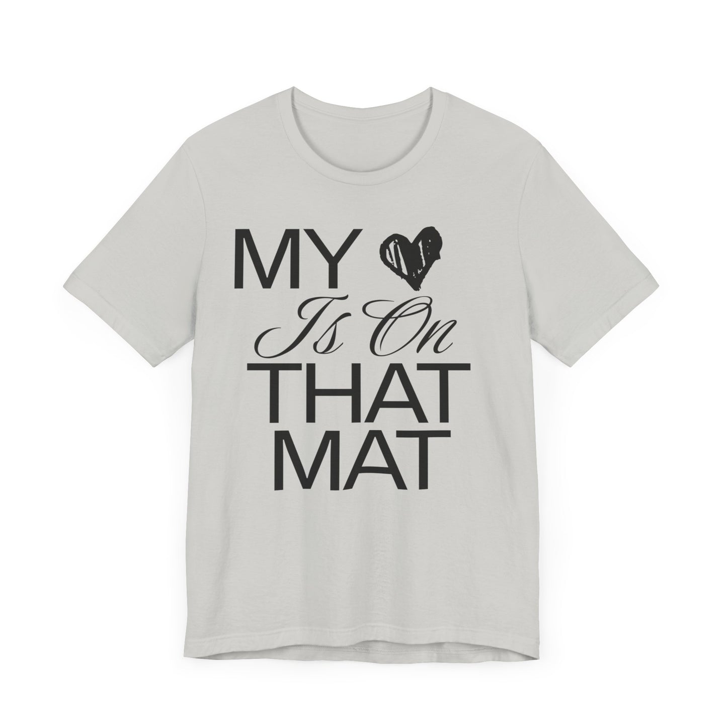 Cheer Mom Tee - My Heart Is On That Mat Cheerleading Mama T-Shirt