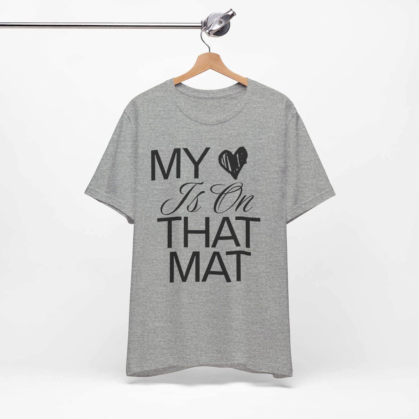 Cheer Mom Tee - My Heart Is On That Mat Cheerleading Mama T-Shirt