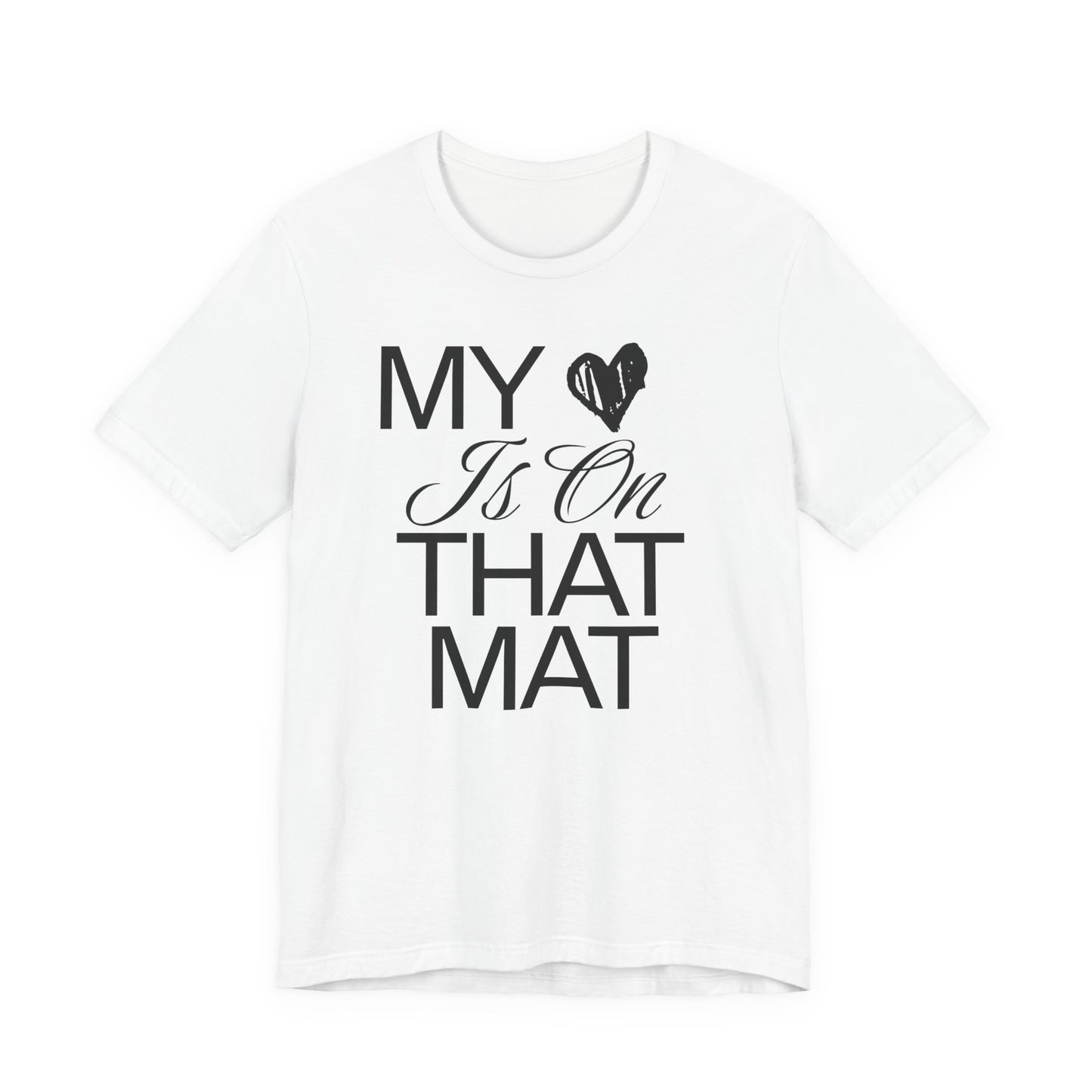 My Heart Is On The Mat T-Shirt | Cheer Mom Gift | Cheerleading Mom Tee