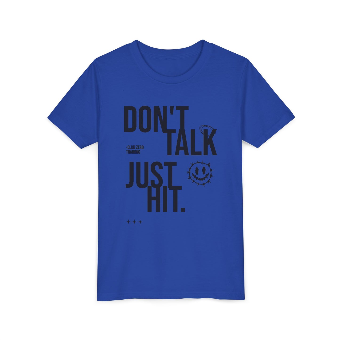 Don't Talk Just Hit Youth Cheerleading T-Shirt | Kids Cheer Gift | Girls Cheer Tee