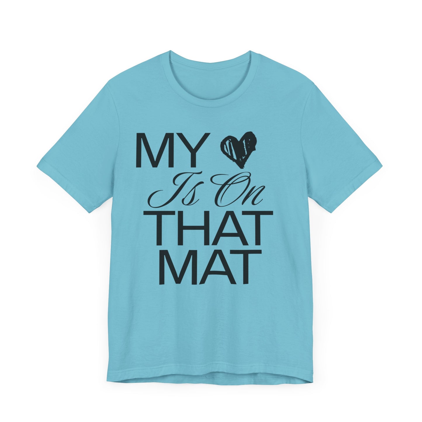 Cheer Mom Tee - My Heart Is On That Mat Cheerleading Mama T-Shirt