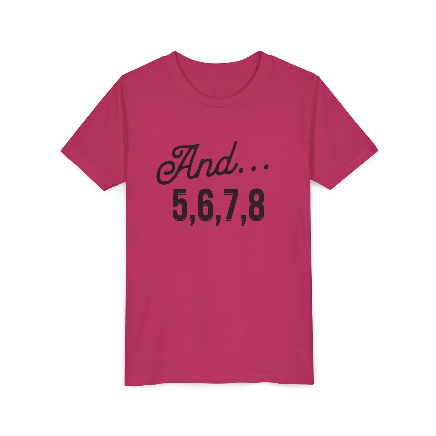 And 5,6,7,8 Youth Cheerleading T-Shirt | Kids Cheer Gift | Girls Cheerleading Tee