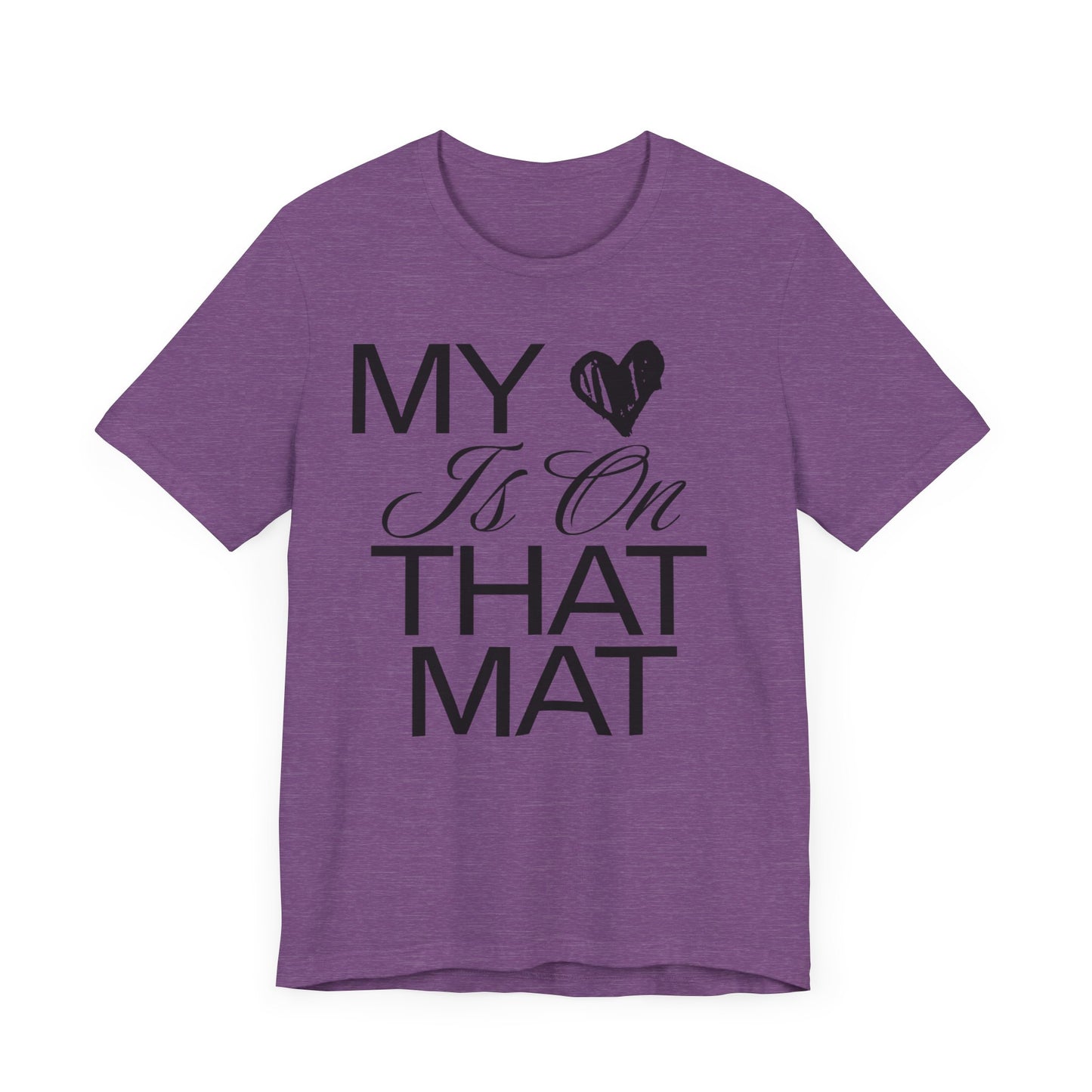 Cheer Mom Tee - My Heart Is On That Mat Cheerleading Mama T-Shirt