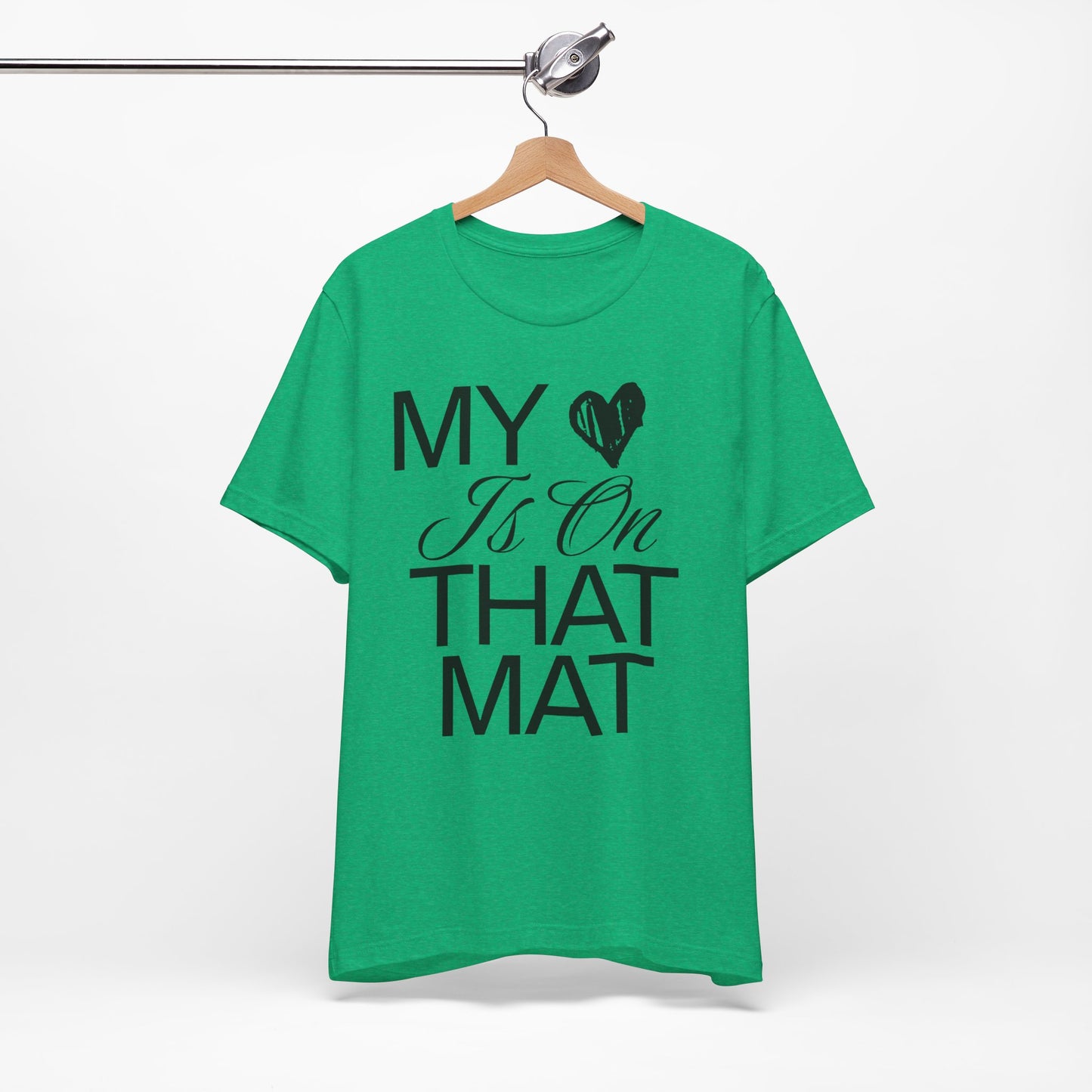 Cheer Mom Tee - My Heart Is On That Mat Cheerleading Mama T-Shirt