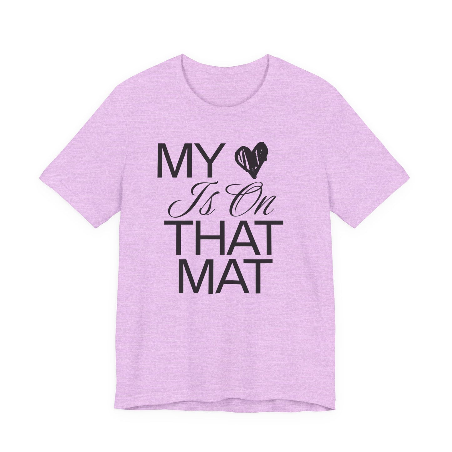 My Heart Is On The Mat T-Shirt | Cheer Mom Gift | Cheerleading Mom Tee