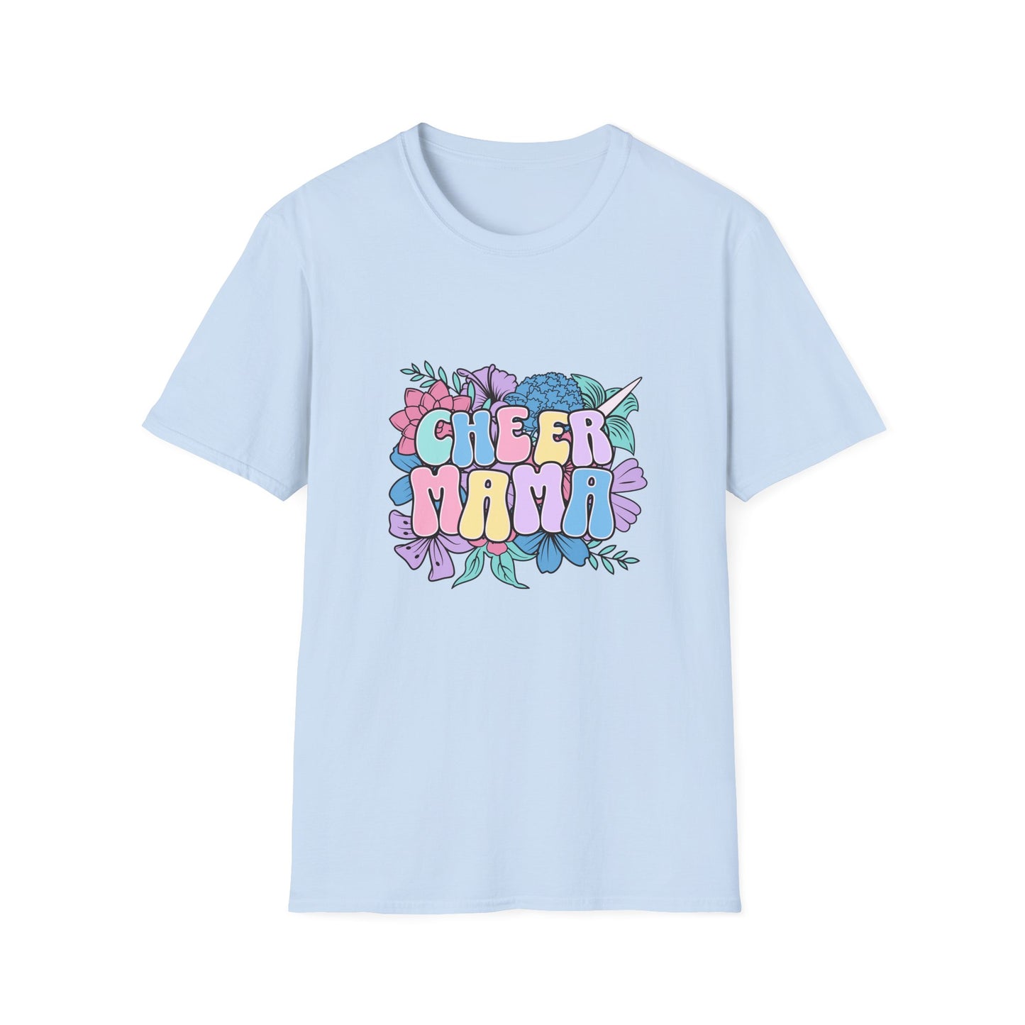 Groovy Floral Cheer Mom Tee