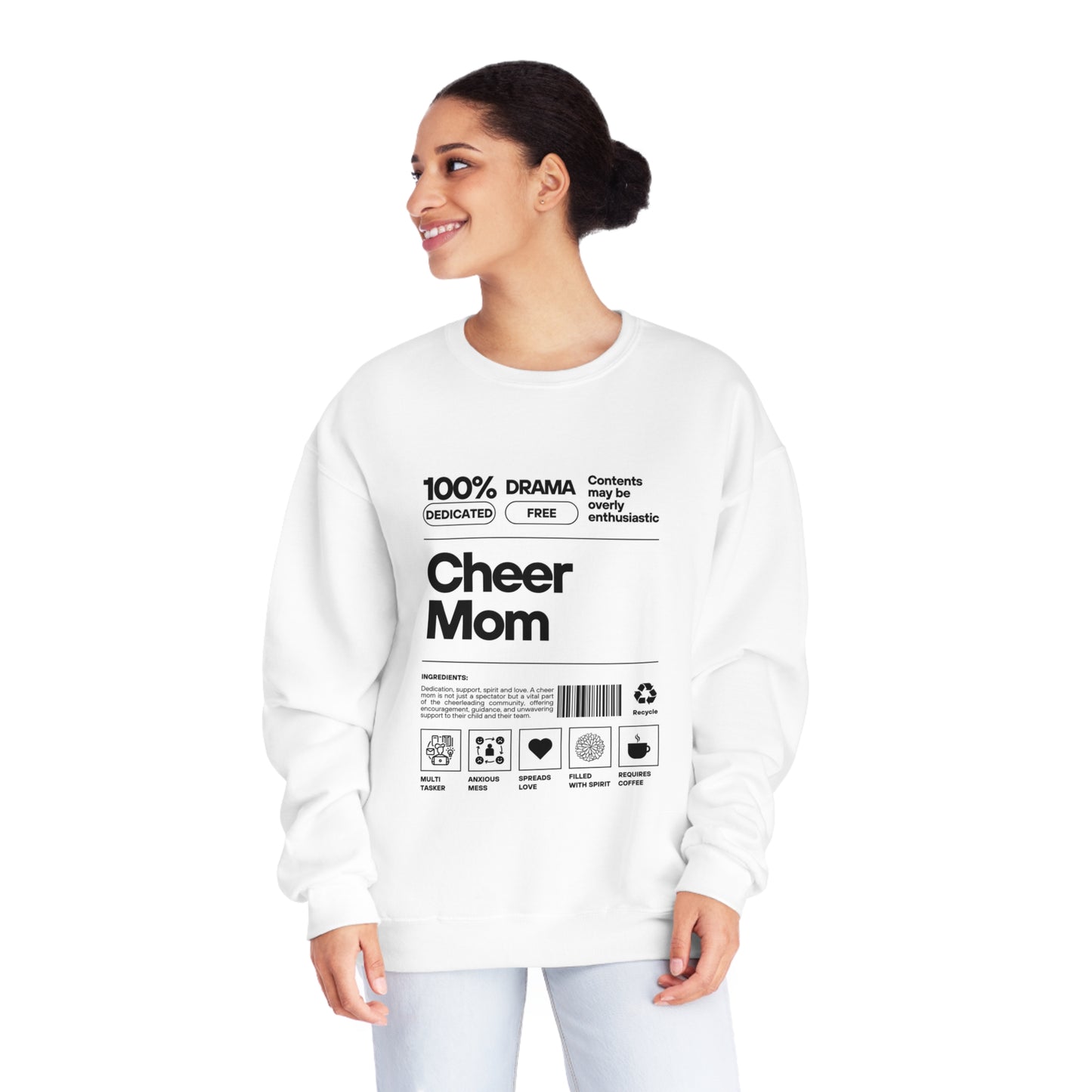 Cheer Mom Sweatshirt - Cheer Mom Label Women's Crewneck