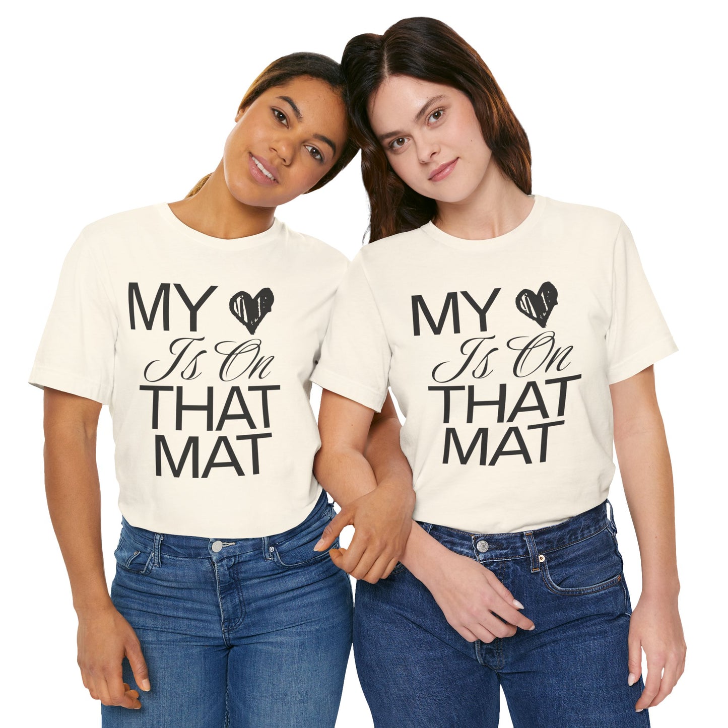 Cheer Mom Tee - My Heart Is On That Mat Cheerleading Mama T-Shirt