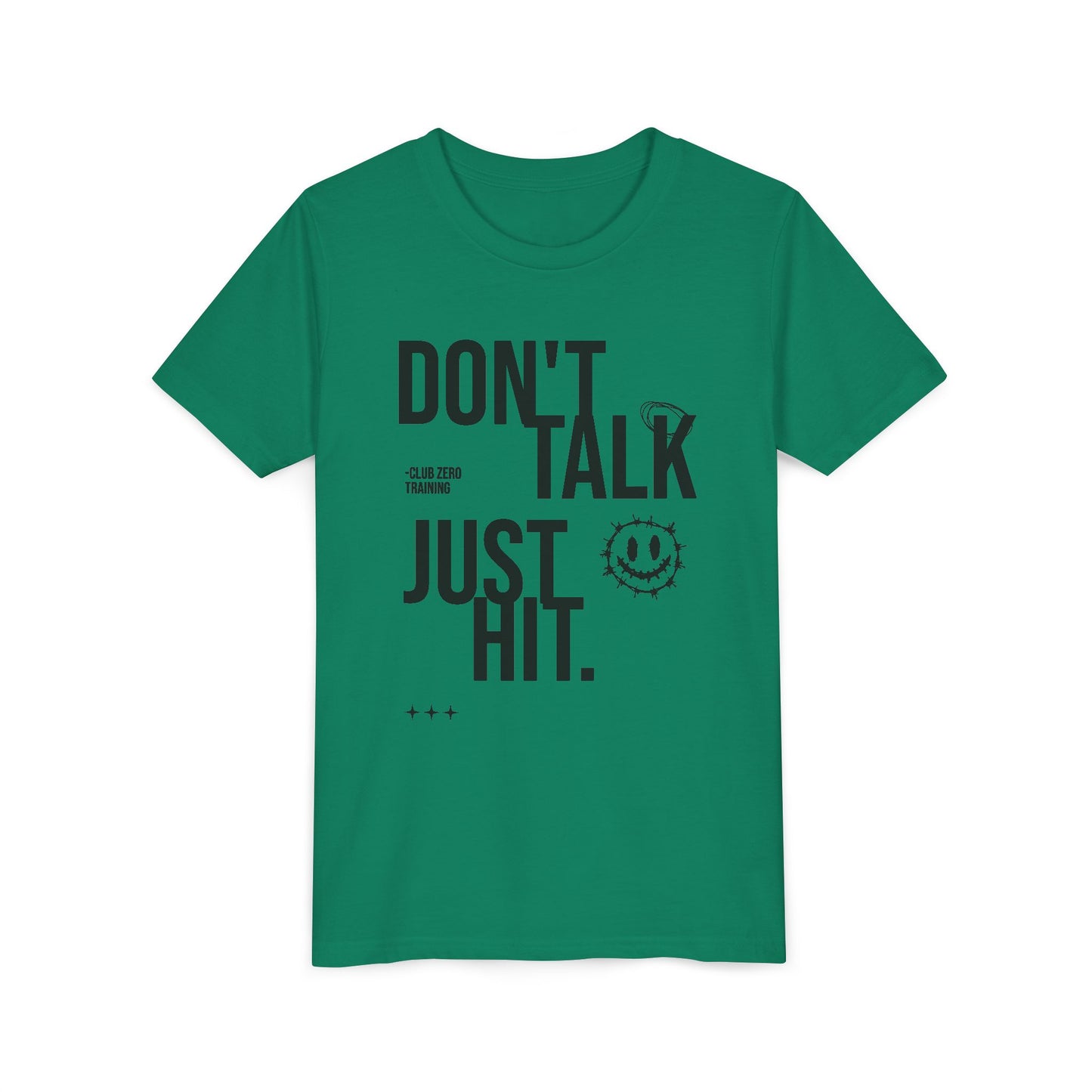 Don't Talk Just Hit Youth Cheerleading T-Shirt | Kids Cheer Gift | Girls Cheer Tee