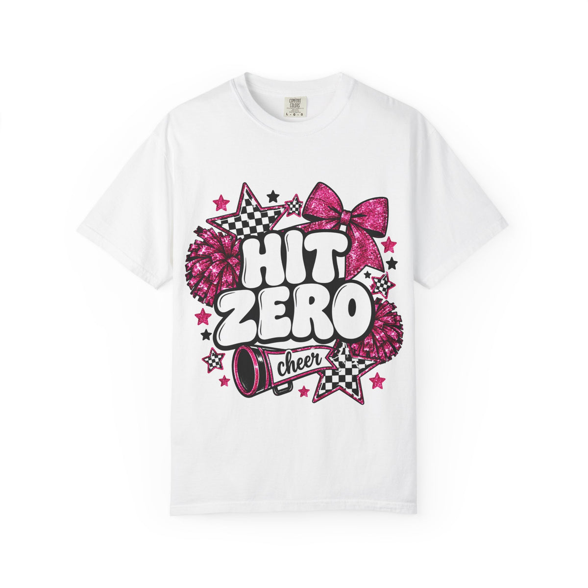 Hit Zero Glitter Cheer Tee | Comfort Colors