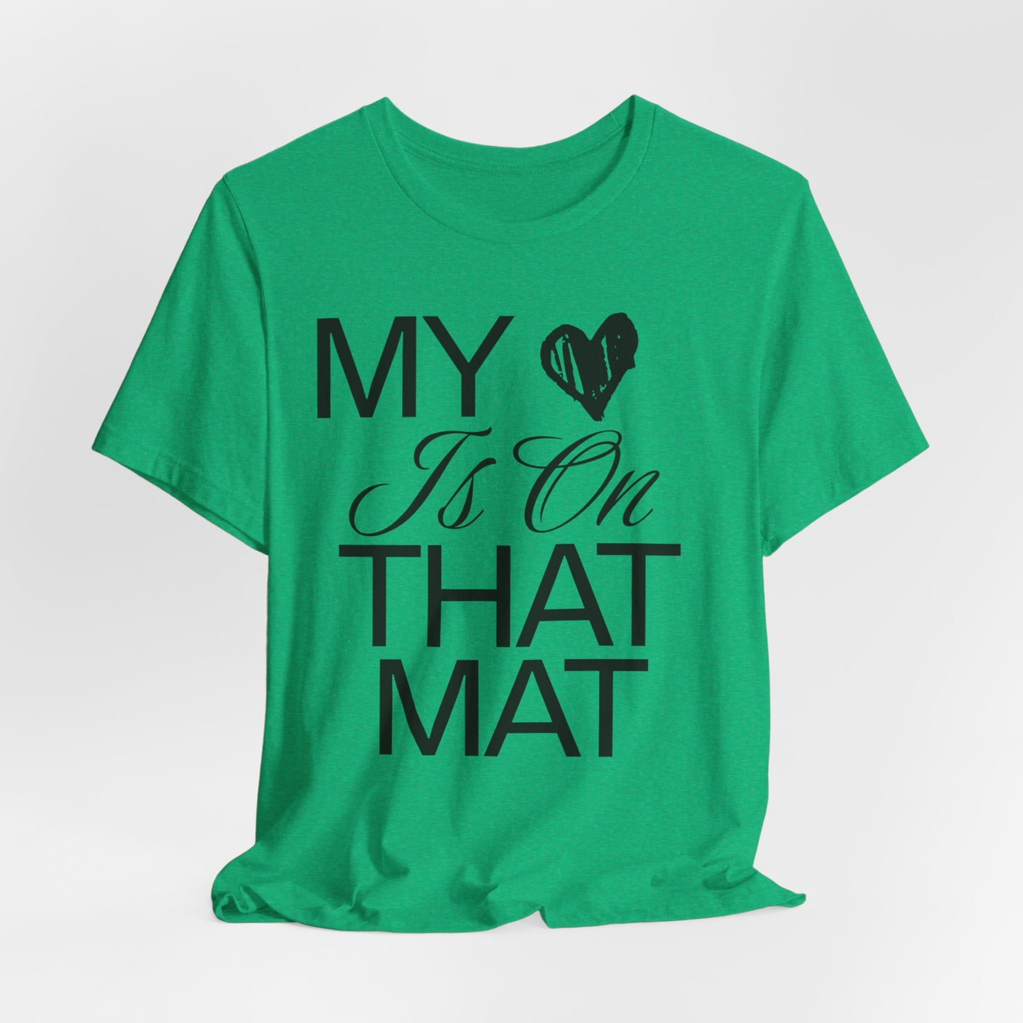 Cheer Mom Tee - My Heart Is On That Mat Cheerleading Mama T-Shirt