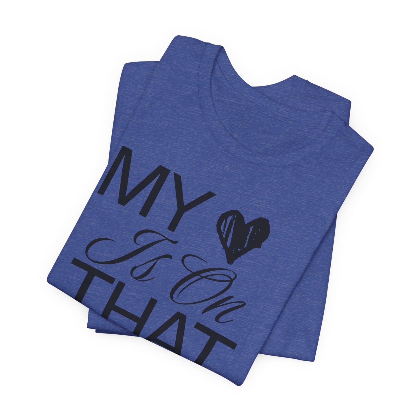 My Heart Is On The Mat T-Shirt | Cheer Mom Gift | Cheerleading Mom Tee