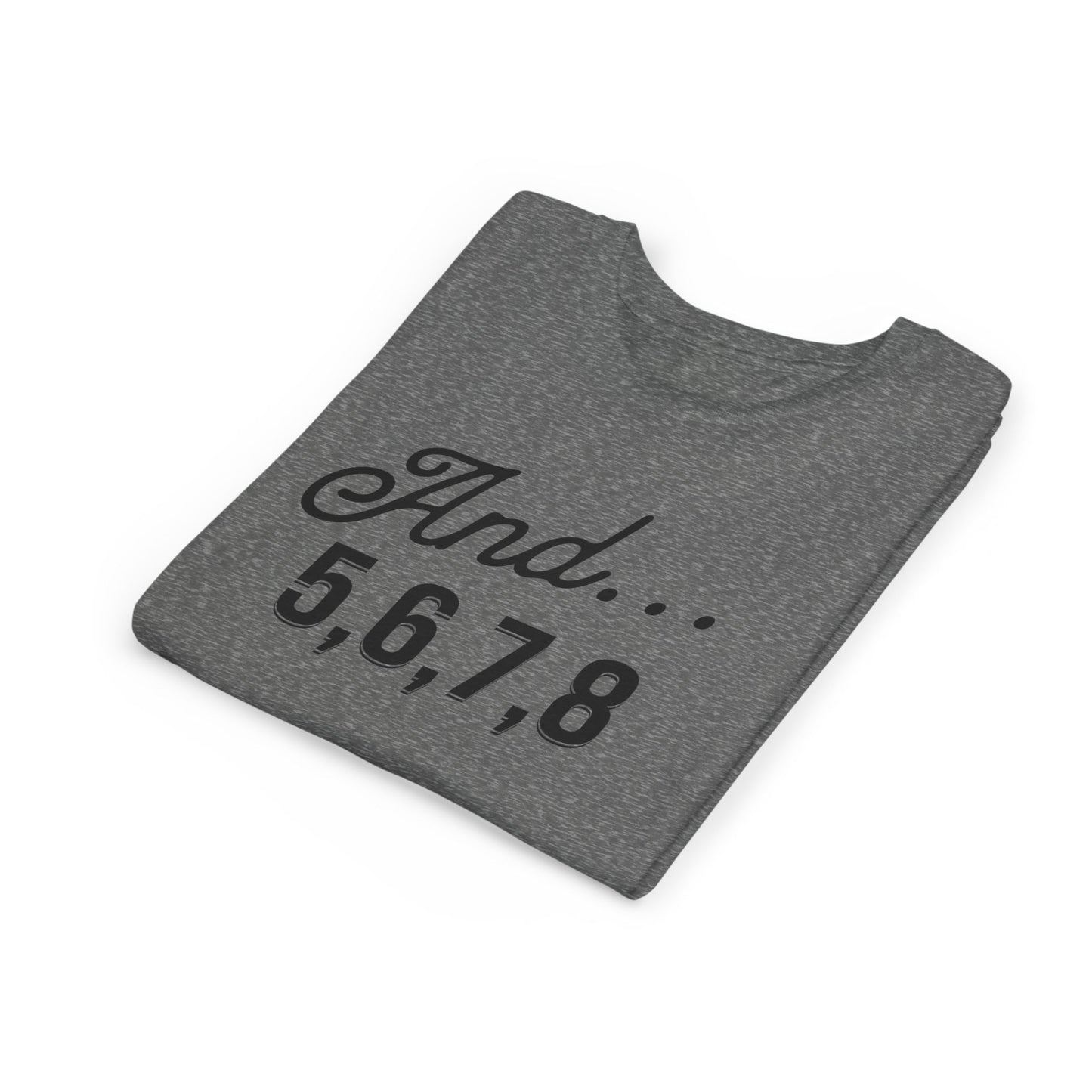 And 5,6,7,8 Youth Cheerleading T-Shirt | Kids Cheer Gift | Girls Cheerleading Tee